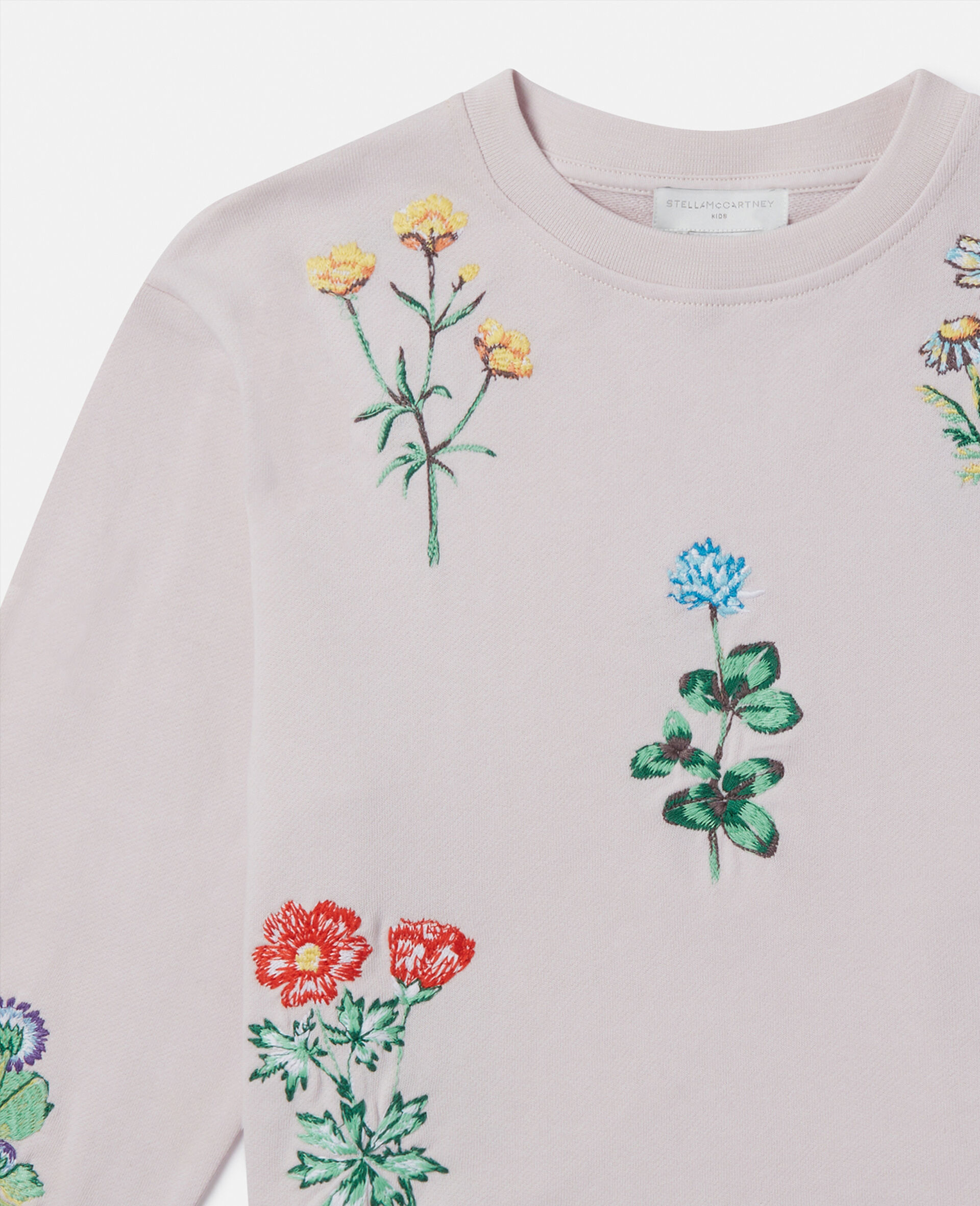 Flower Embroidered Sweatshirt-Purple-large image number 1
