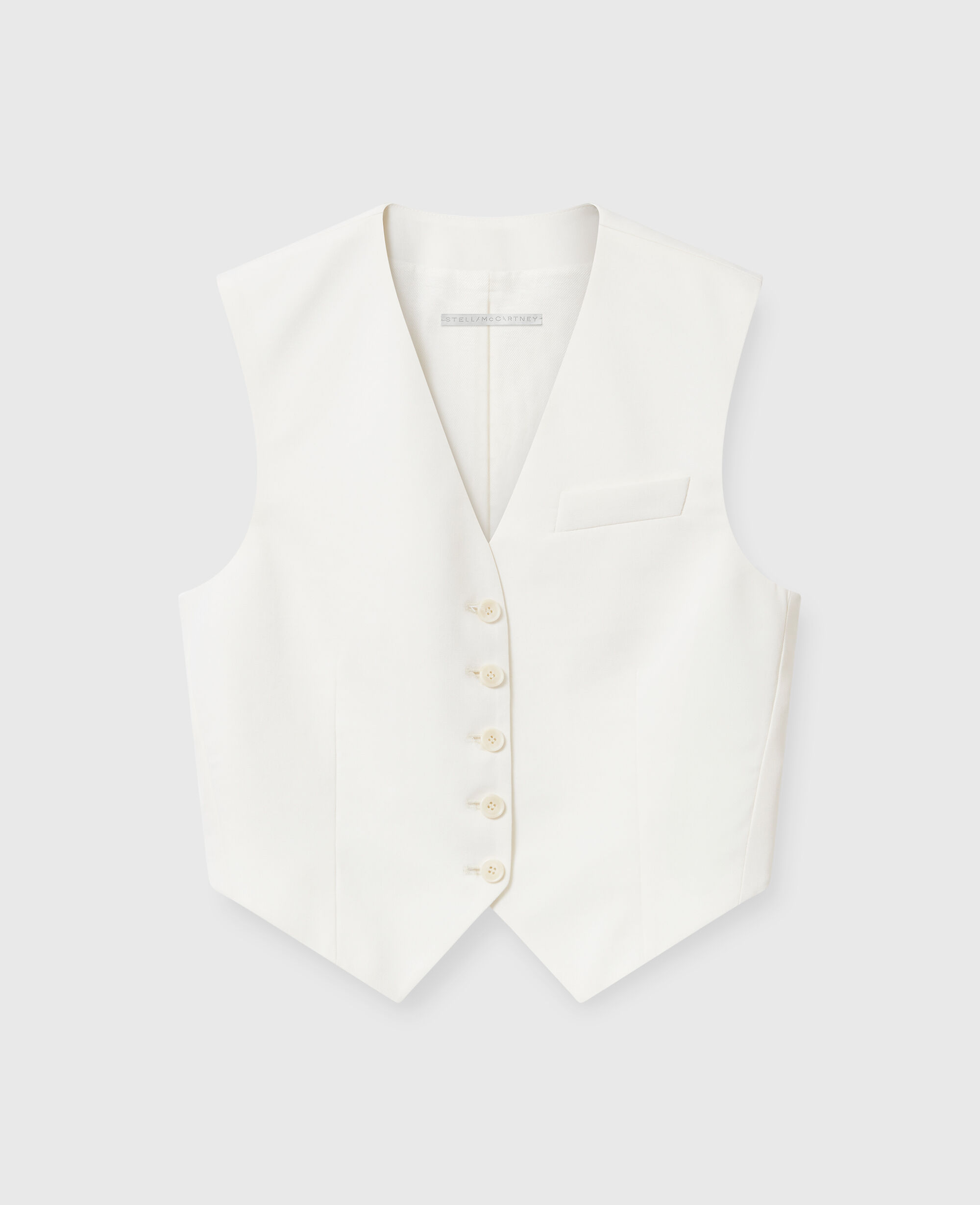 【STELLA MCCARTNEY】クロップド テーラード ブレザー Women クリーム クロップド テーラード ウール ウエストコート