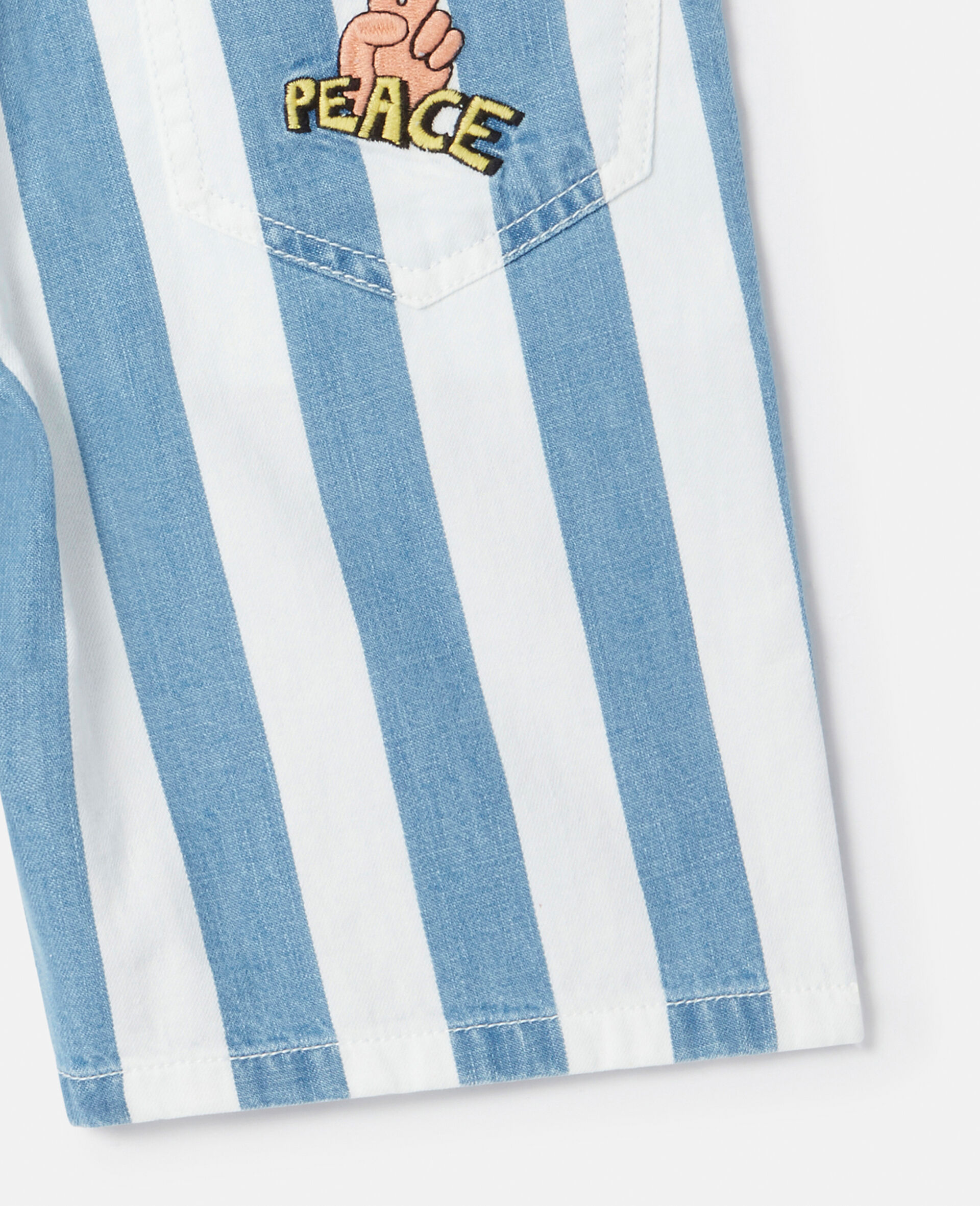 Funfair Stripe Denim Shorts-Multicolour-large image number 3