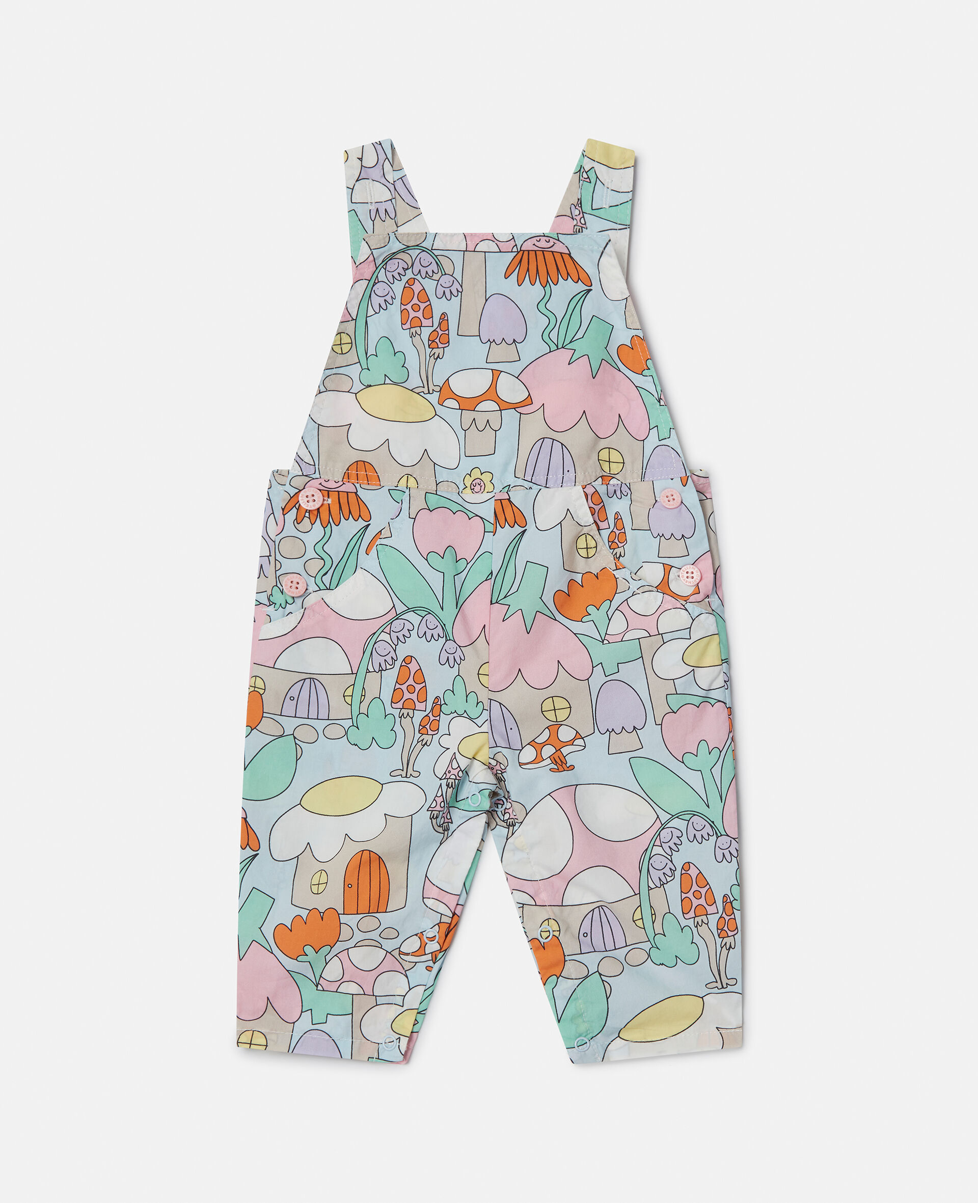 Woodland Print Denim Dungarees -Blue-large image number 0