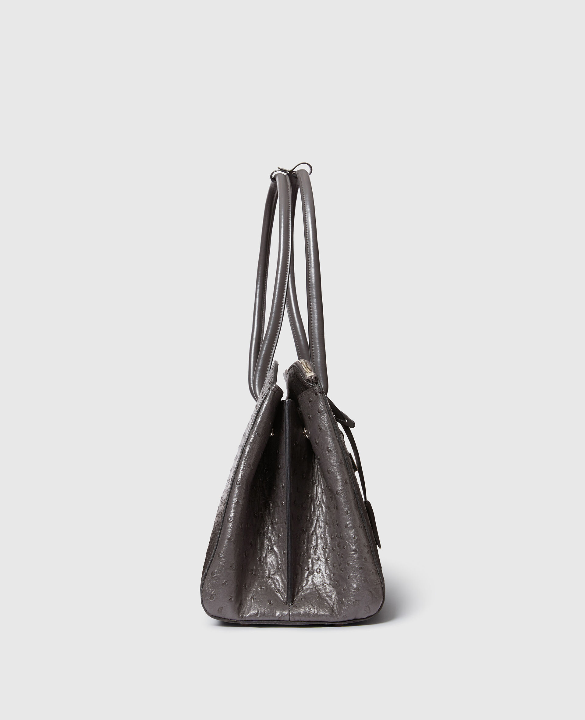 Borsa Tote per Laptop Ryder Effetto Struzzo-Grigio-large image number 5