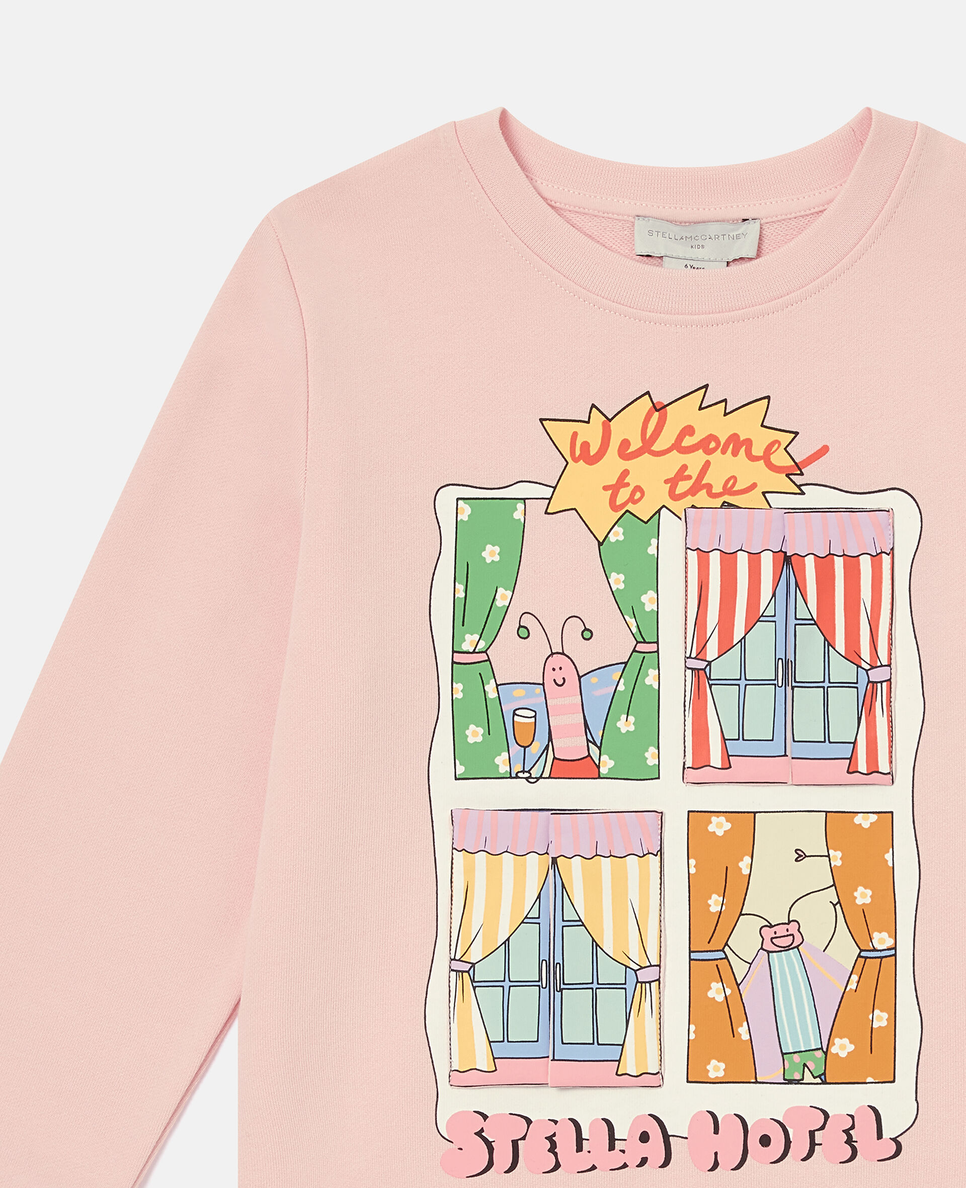 Stella Hotel Graphic Sweatshirt-Pink-medium