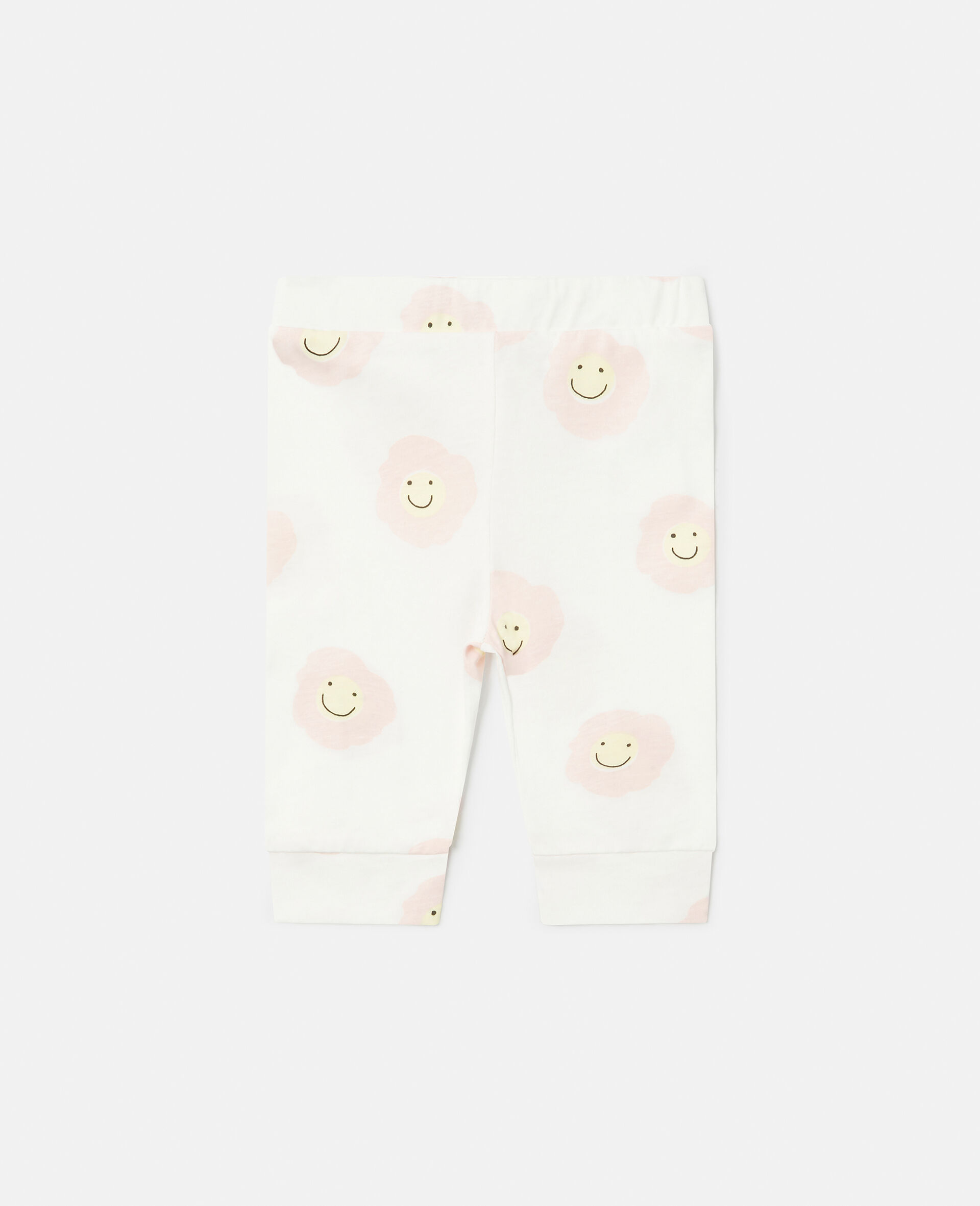 Smiley Flower Print Leggings-White-large image number 0