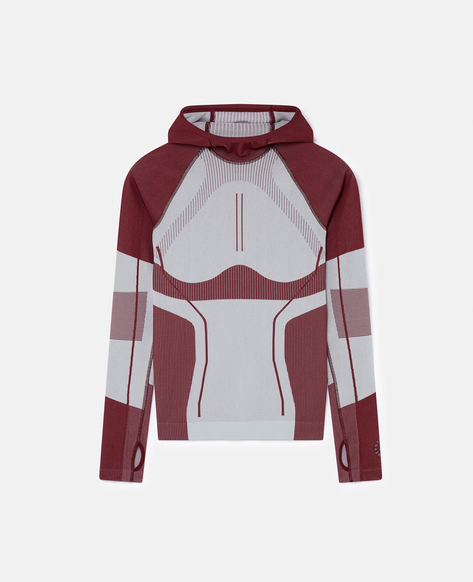 TrueNature Hooded Long Sleeve Seamless Top-Red-large image number 0