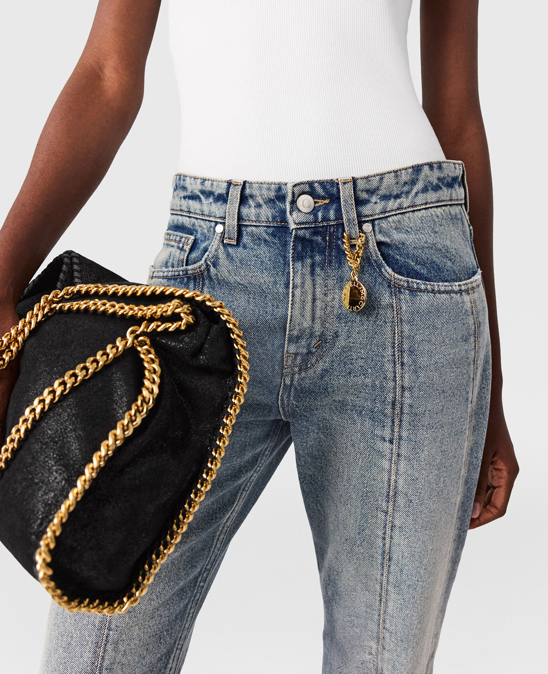 复古水洗喇叭形牛仔裤-蓝色-large image number 3