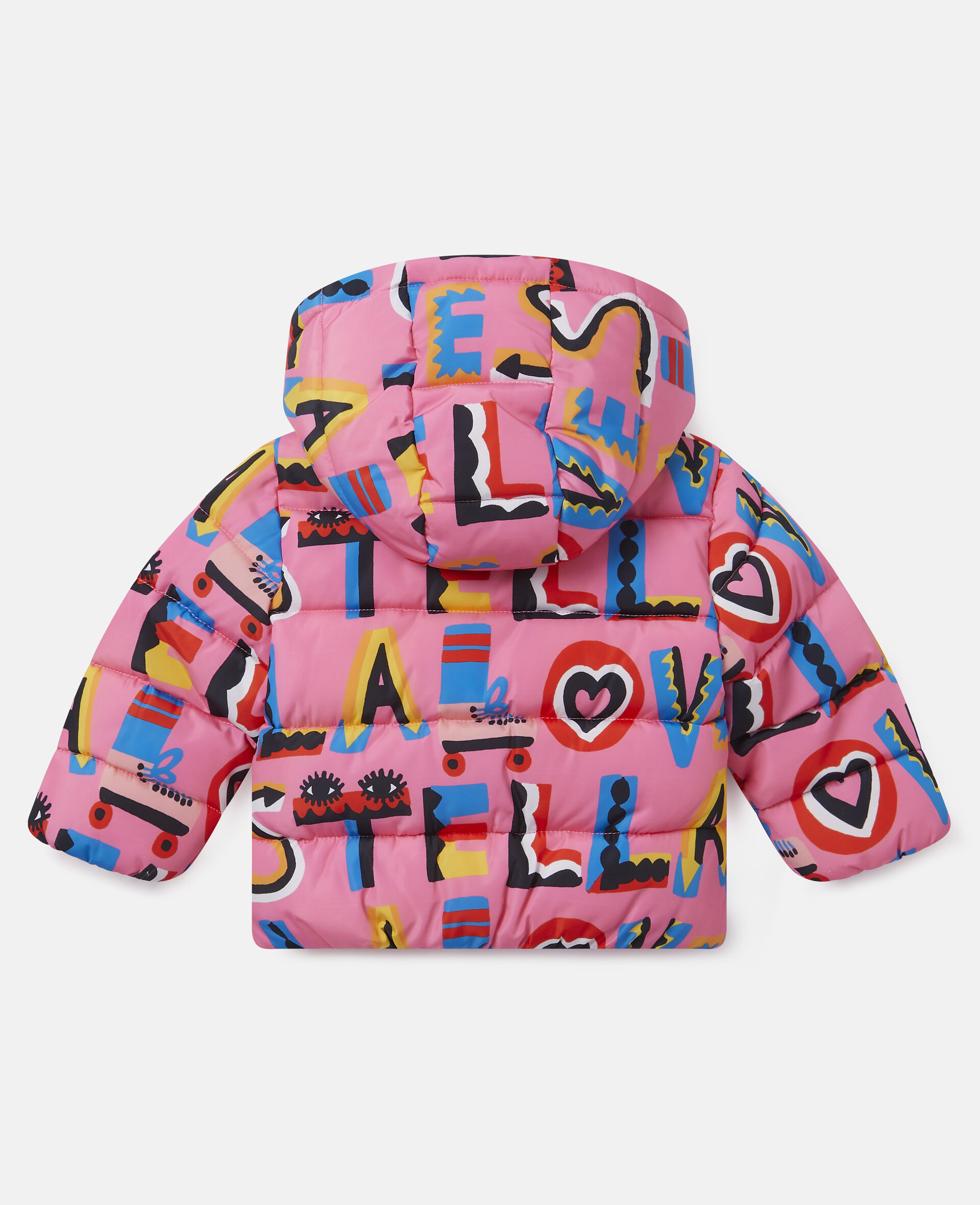 Kids Pink Stella Loves Hooded Puffer Jacket Stella McCartney GB