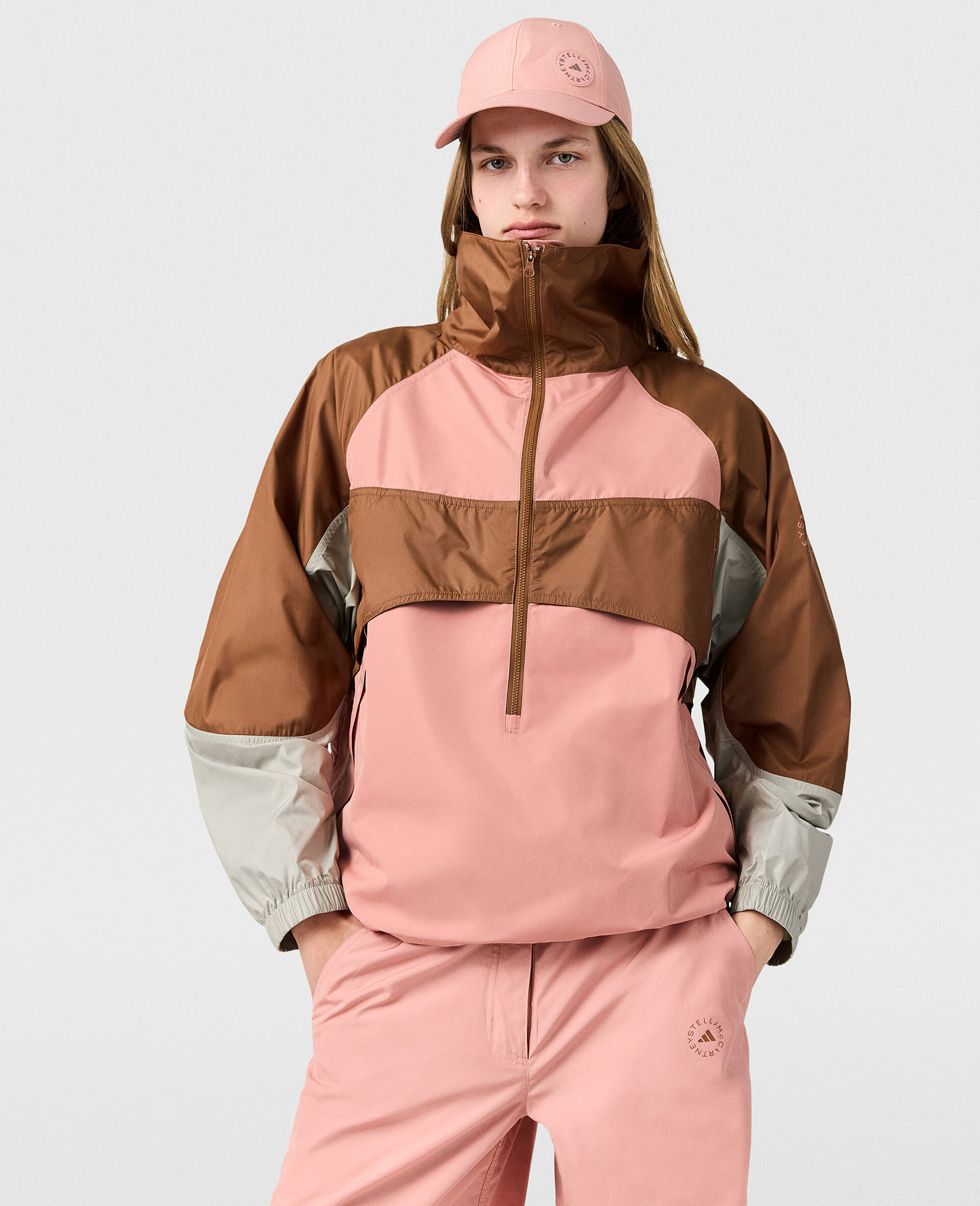 TrueNature Panelled High-Neck Jacket-Brown-large image number 1