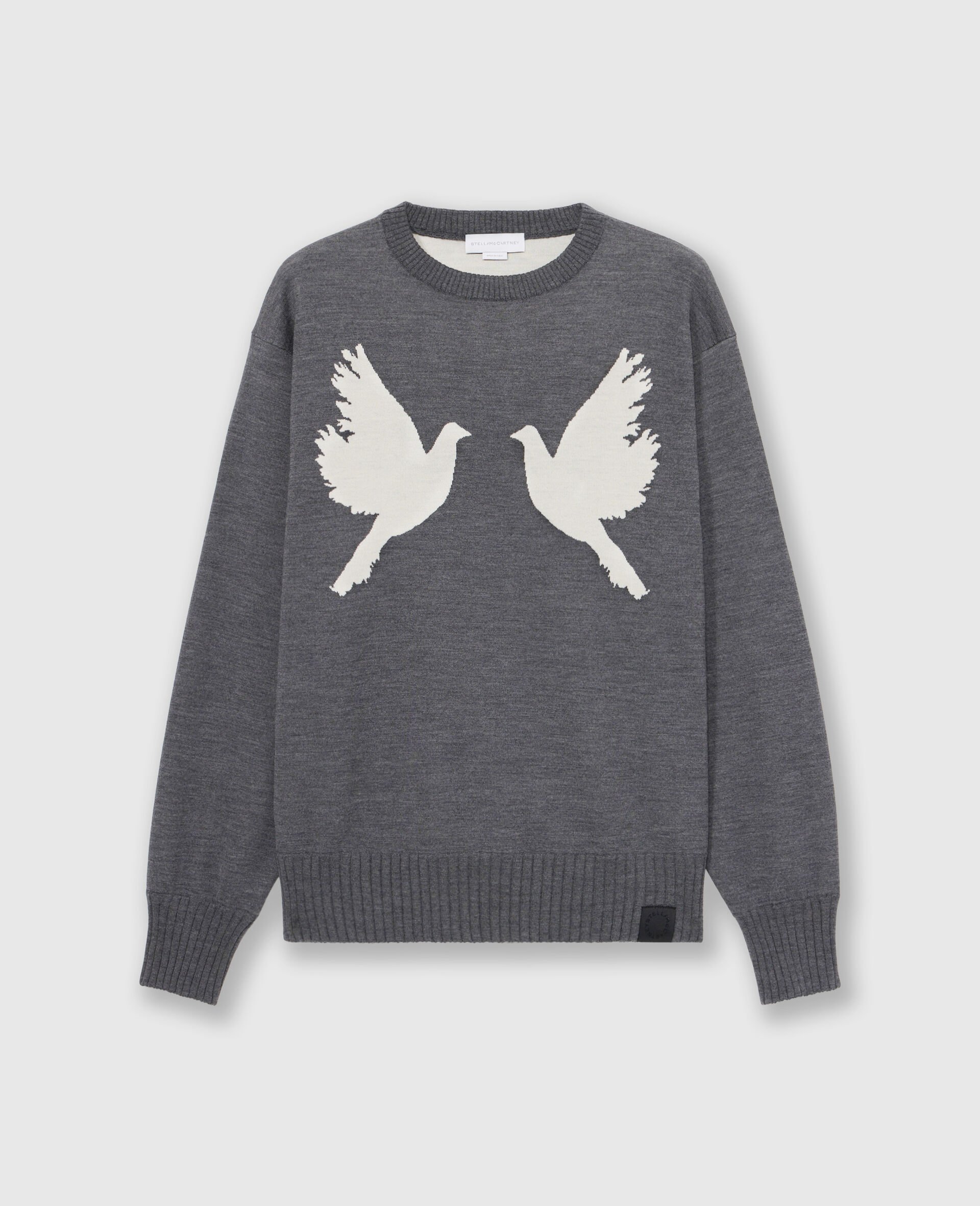 Dove Appliqué Crewneck Sweater-Grey-large image number 0