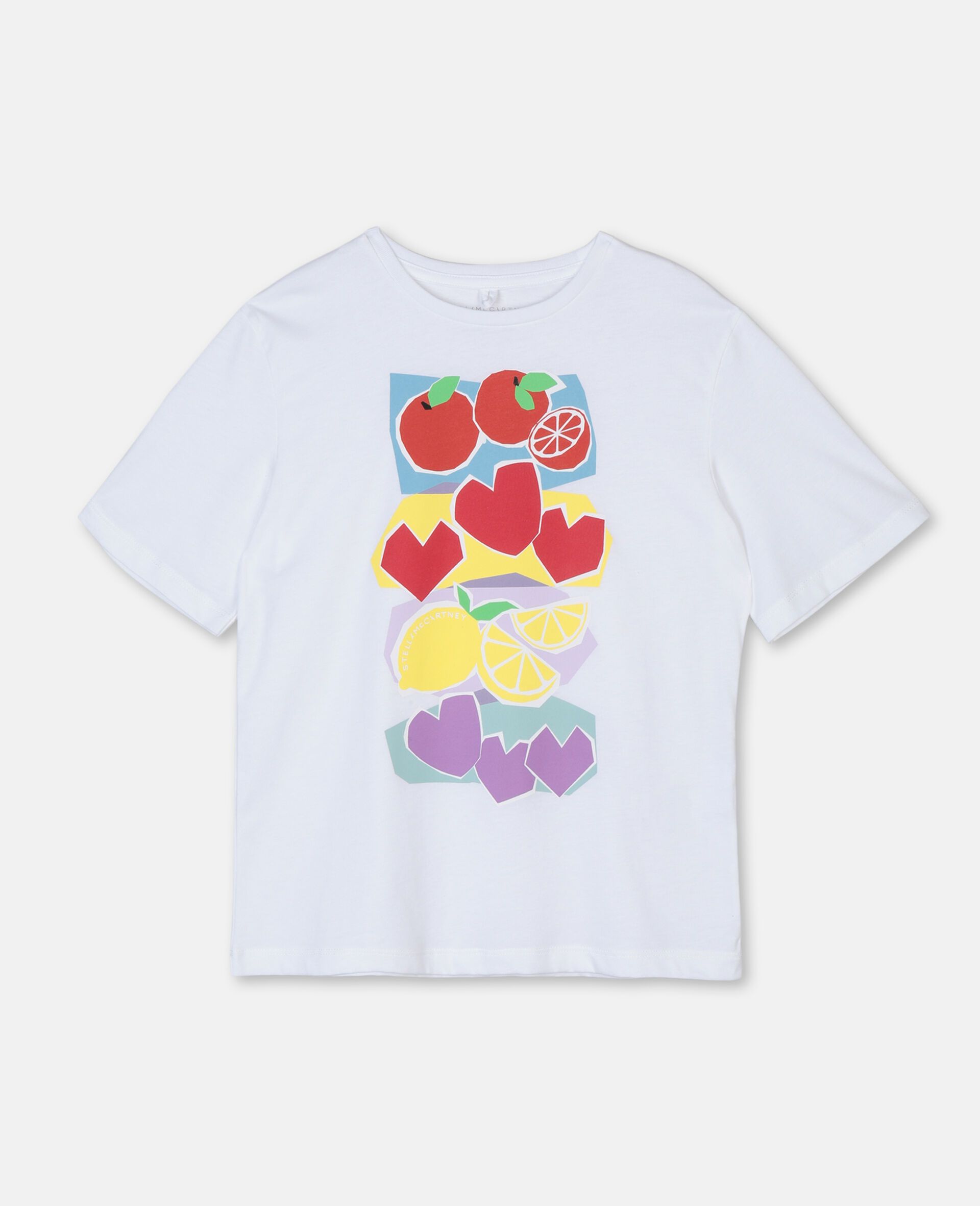 T-shirt oversize en coton à motif fruits-Rose-large