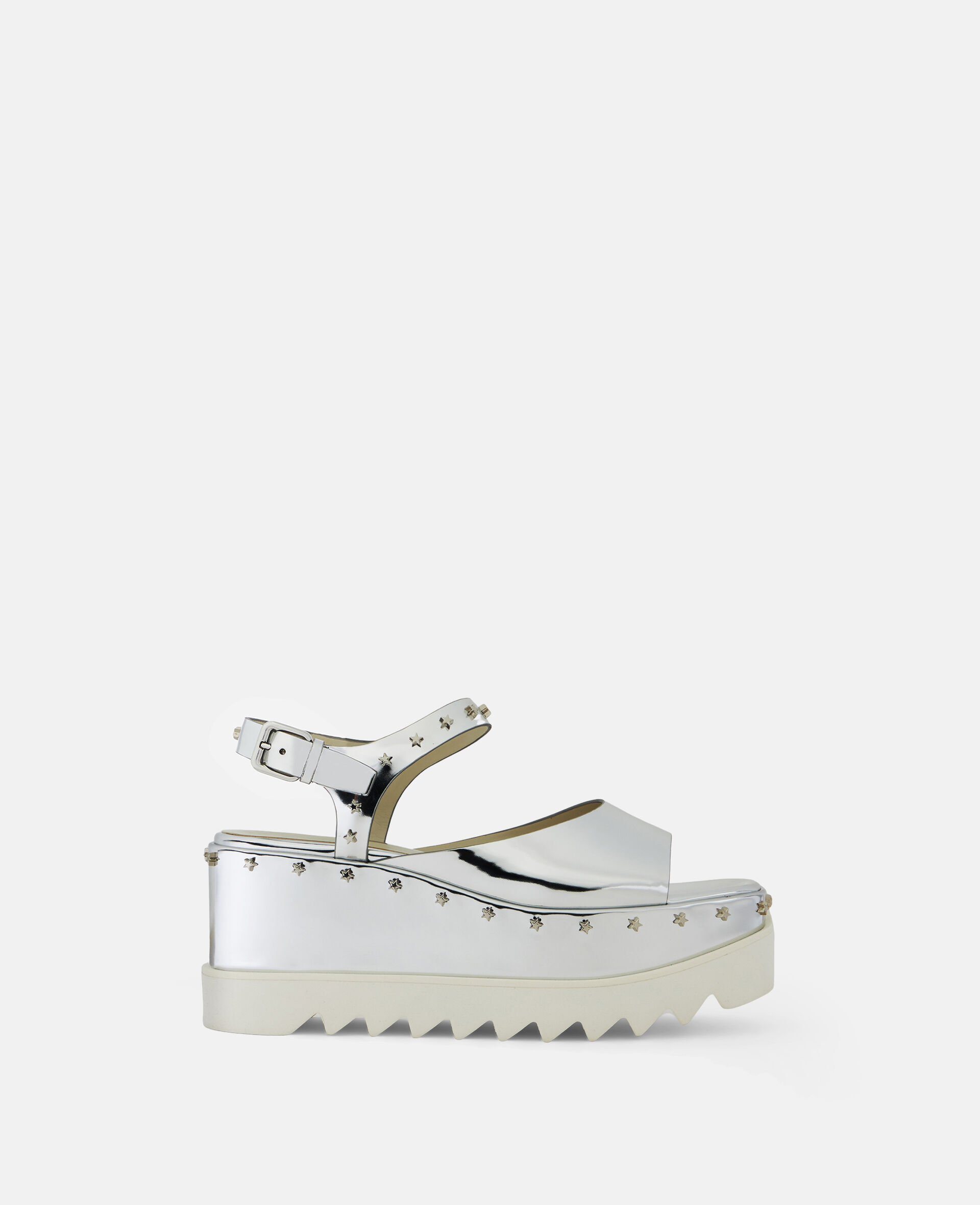 Elyse Star Stud Mirrored Platform Sandals-Silver-large image number 0