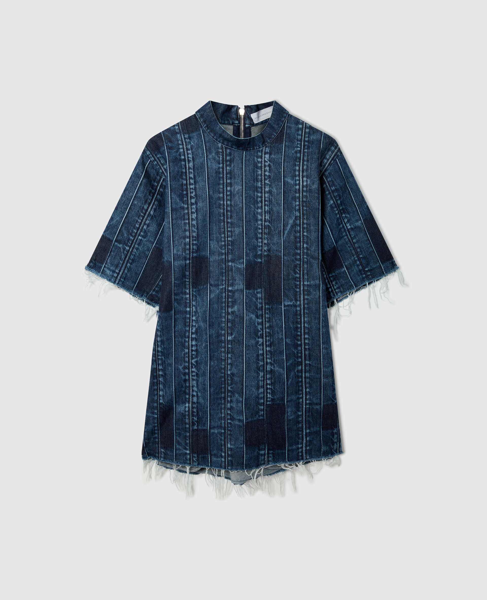 Waistband Detail T-Shirt Dress-Blue-medium