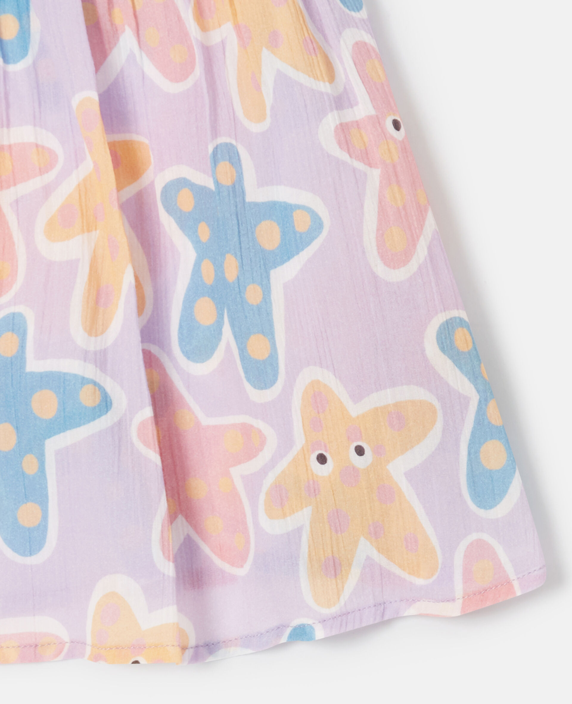 Starfish Print Ruffle Top And Bloomer Set-Purple-large image number 3