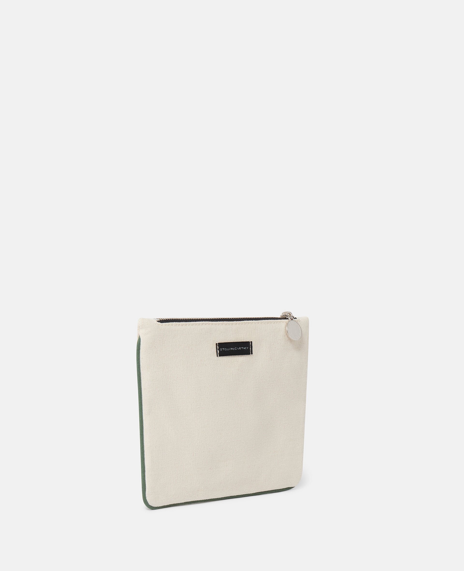SOS Embroidered Zip Cardholder-White-medium SOS Embroidered Zip Cardholder-White-medium