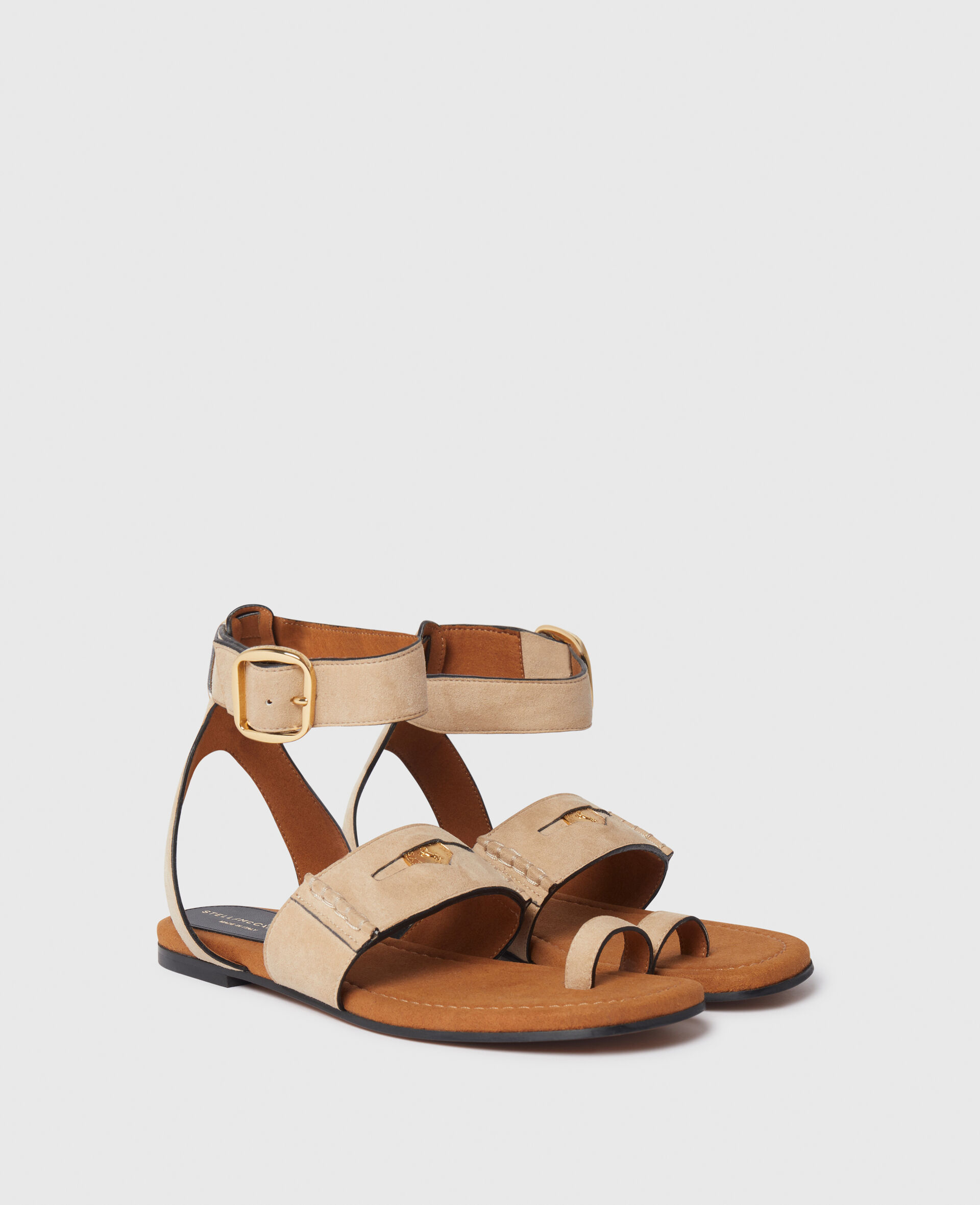 Gaia Ankle Buckle Sandals-Beige-large image number 1