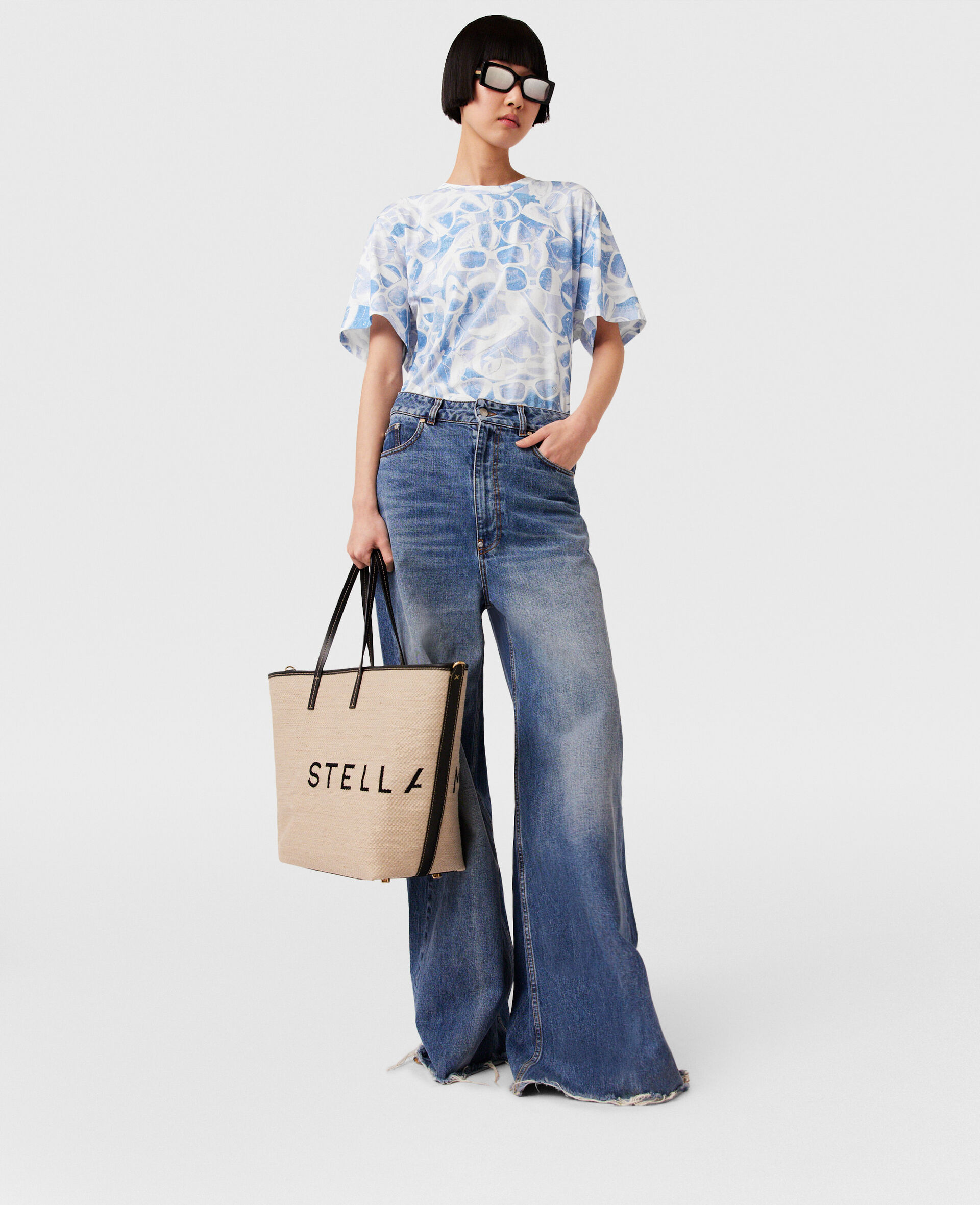 선글라스 프린트 박시 티셔츠-Multicoloured-large image number 4