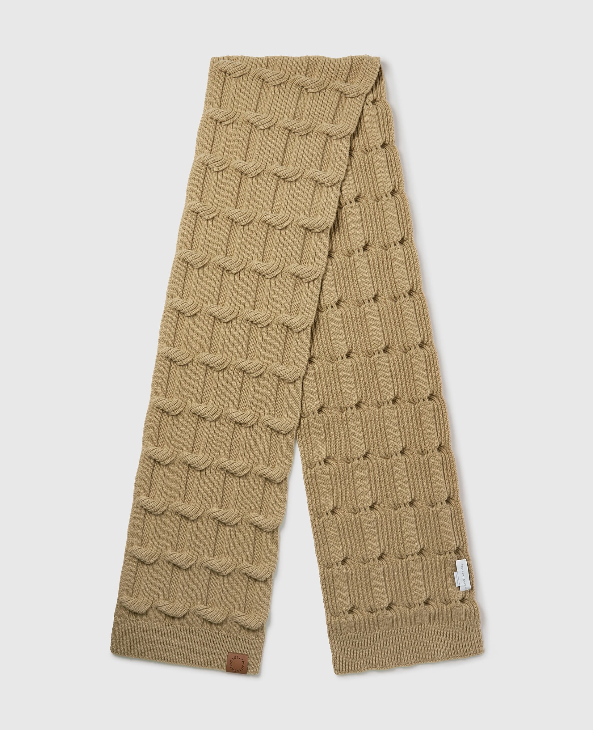 Falabella Cable-Knit Scarf-Beige-medium