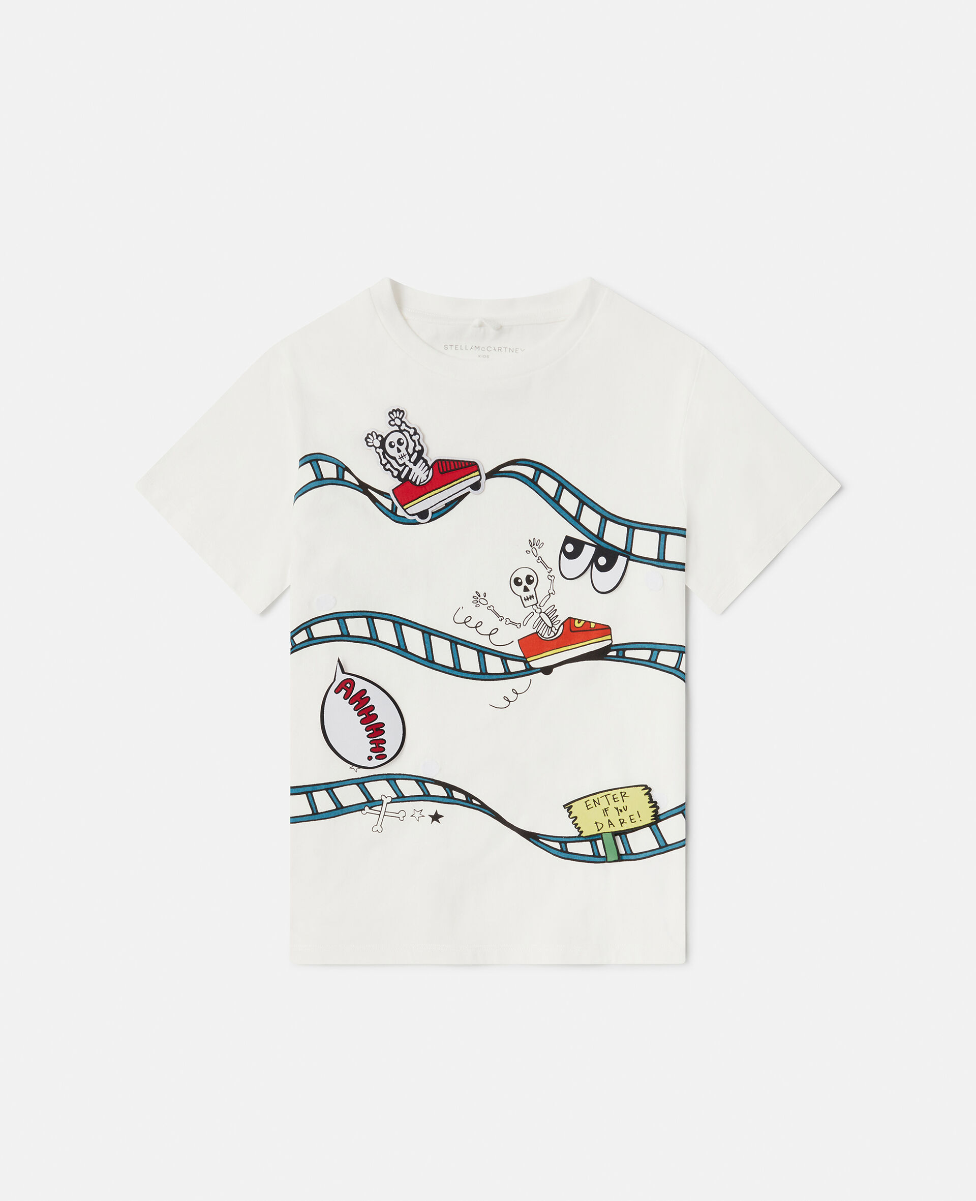 Rollercoaster Print T-Shirt-White-large image number 0