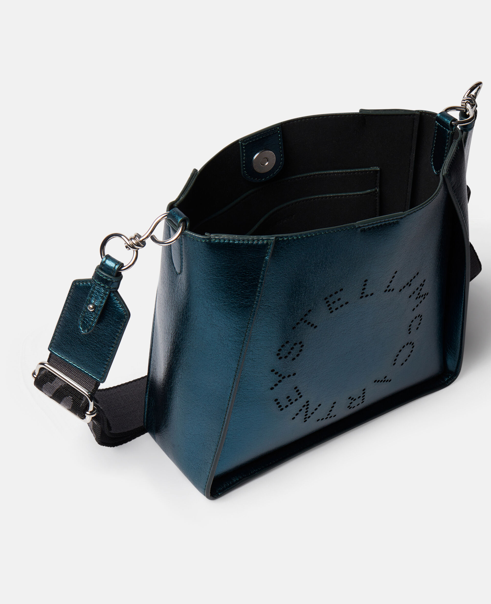 Stella Logo Metallic Shoulder Bag-Grey-large image number 4