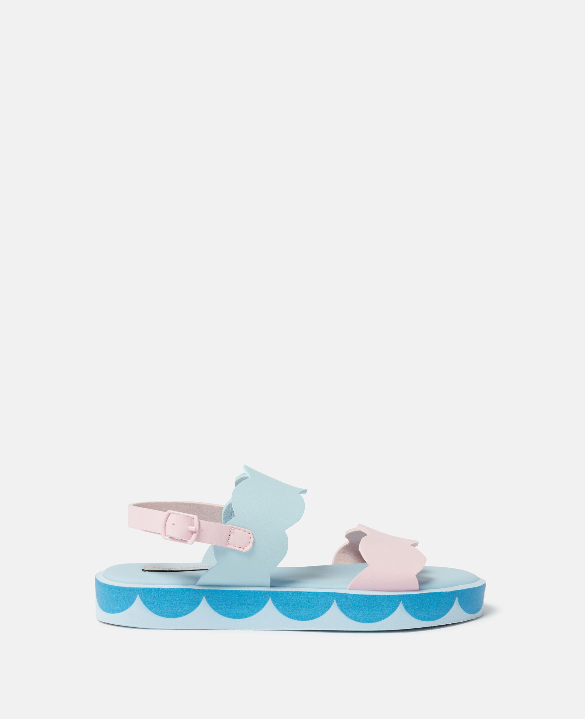 Scalloped Ankle-Buckle Sandals-Pink-medium
