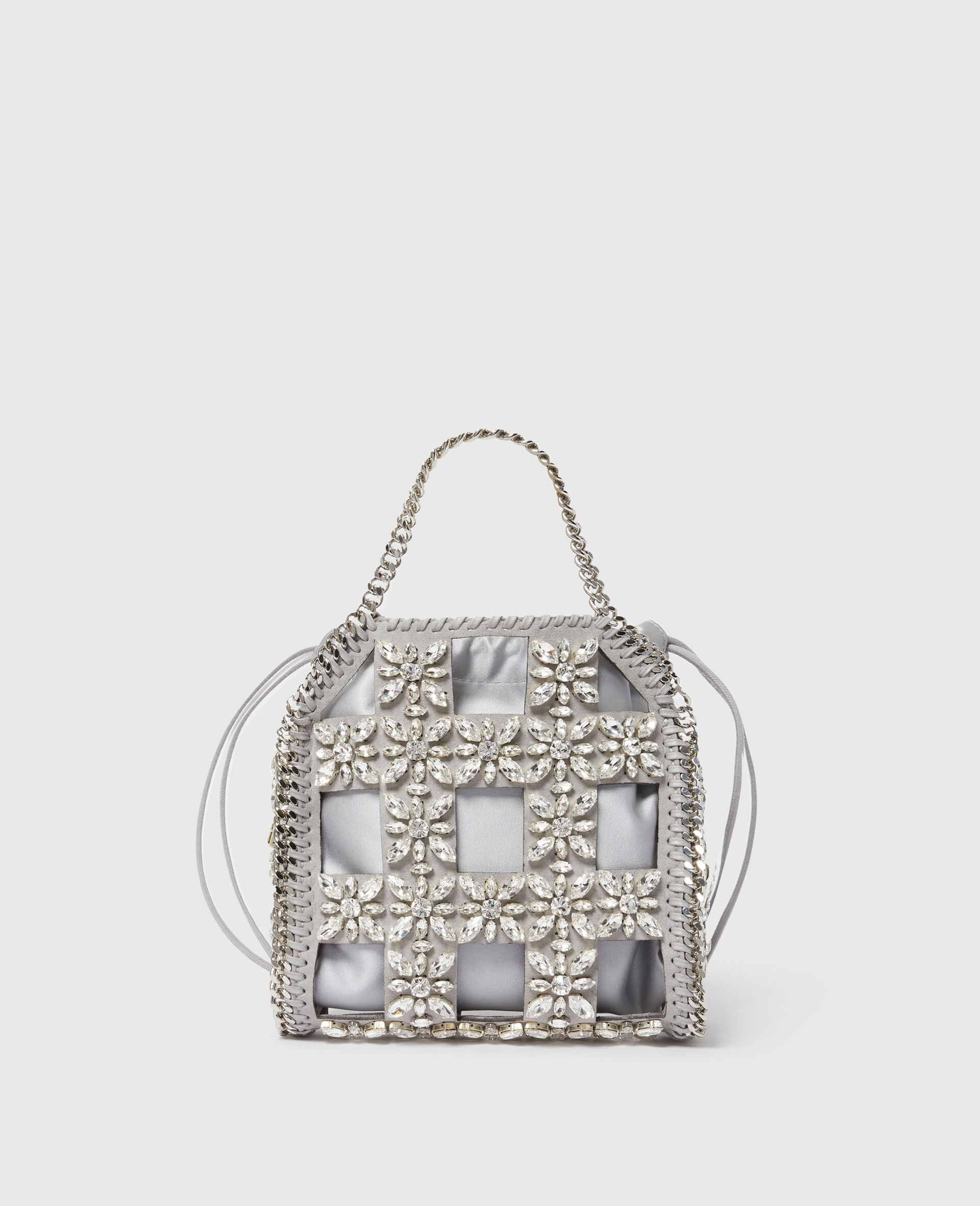 Tote Micro Falabella con Gabbia in Cristallo-Silver-large image number 3