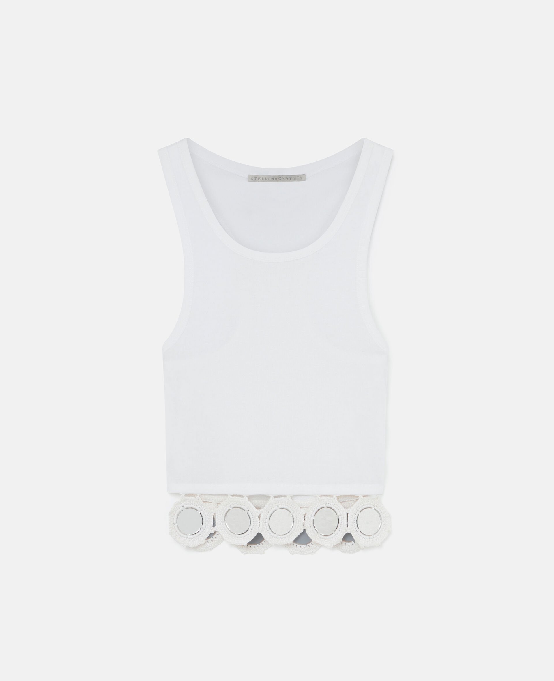 Tanktop mit gehaekeltem Spiegeldekor-Weiß-large image number 0
