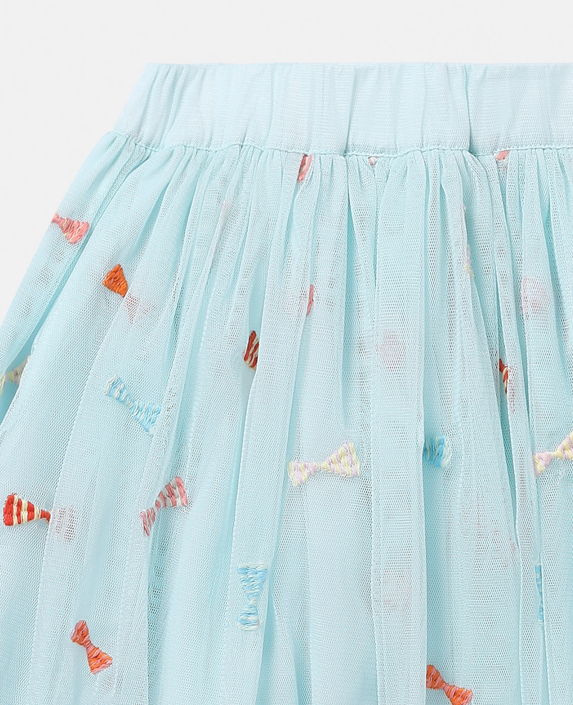 Striped Bow Embroidery Tutu Skirt-Blue-large Striped Bow Embroidery Tutu Skirt-Blue-large image number 3