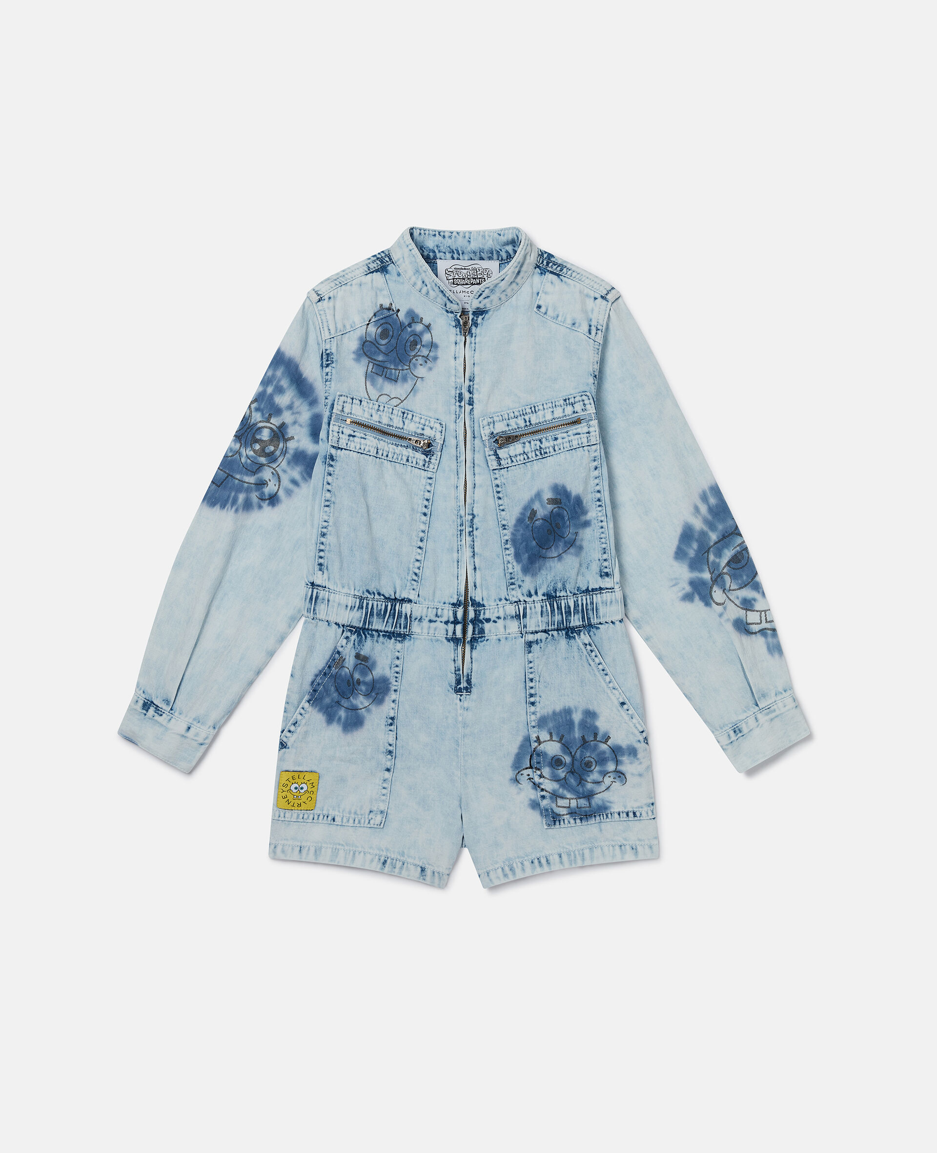 SpongeBob Graphic Denim Dress-Blue-large image number 0