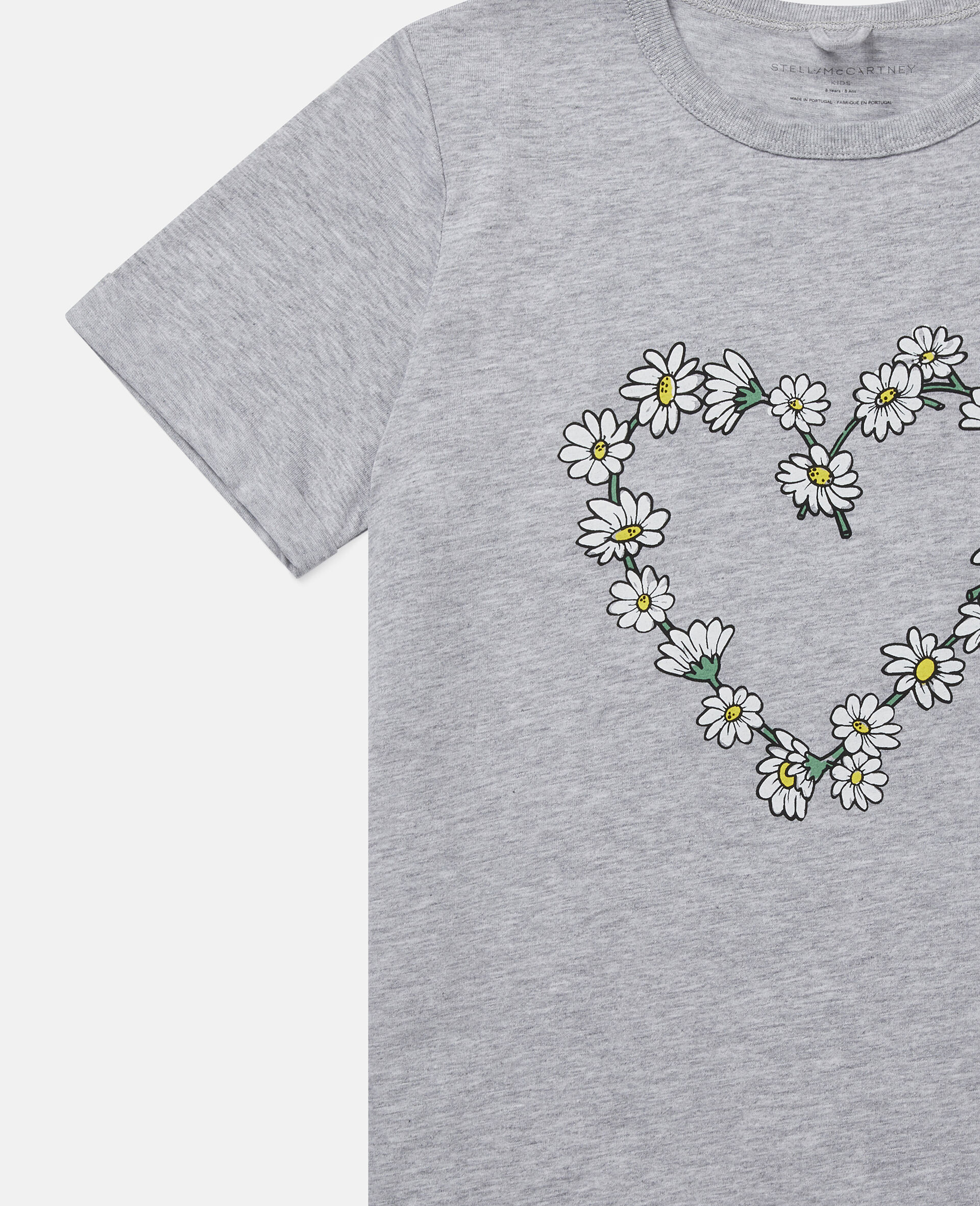 Daisy Heart Cotton T-Shirt-Grey-large image number 2