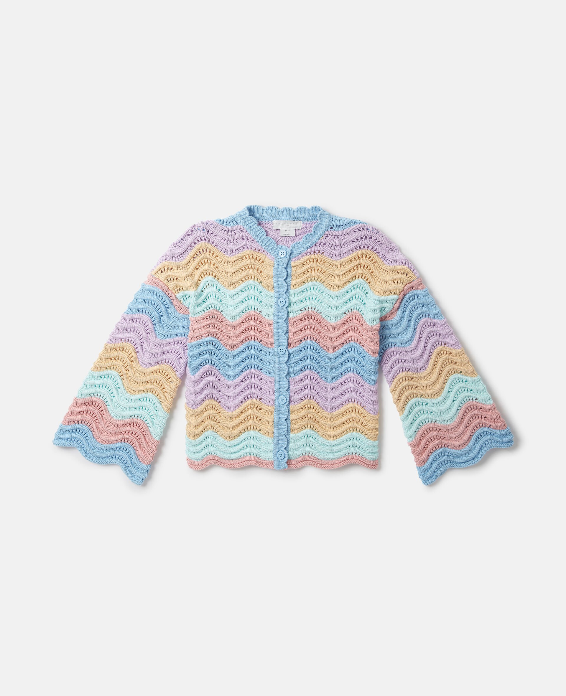 Zig-Zag Crocheted Cardigan-Multicolour-medium