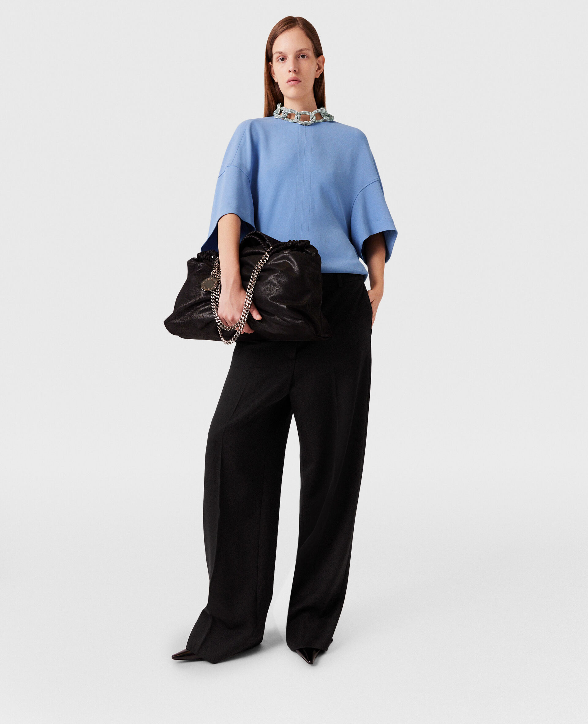 Crystal Chain Short-Sleeve Top-Blue-large image number 6