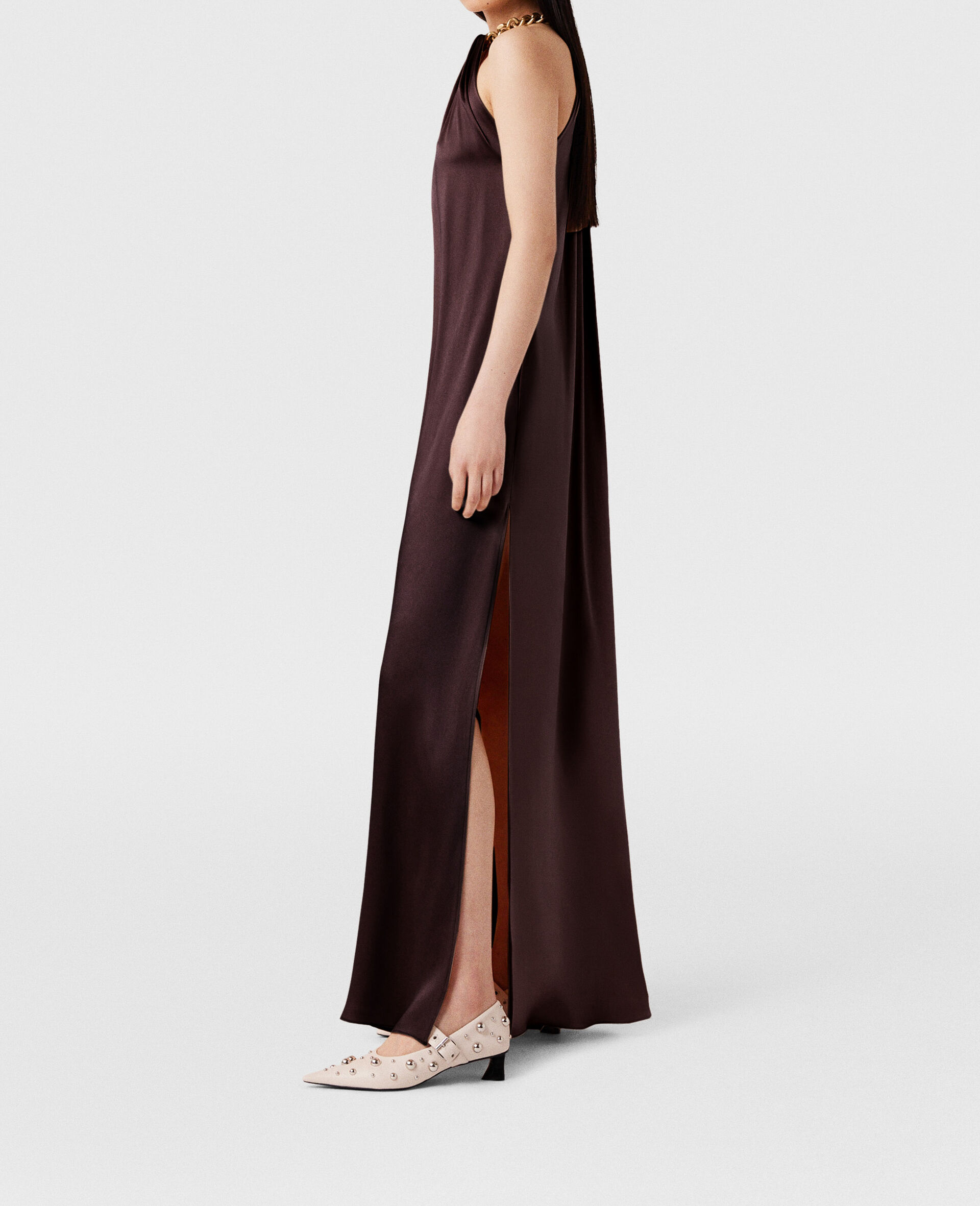 Chain Halterneck Satin Maxi Dress-Pink-large Chain Halterneck Satin Maxi Dress-Pink-large image number 2