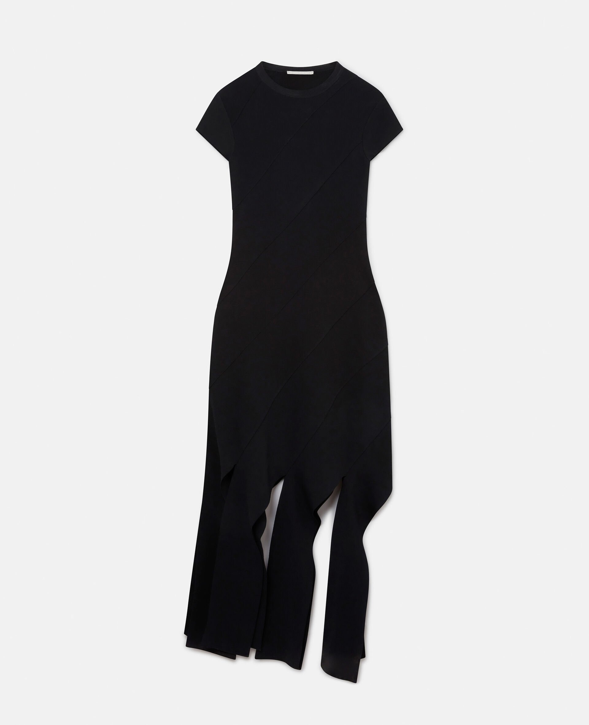 Women Black Compact Knit Midi Dress | Stella McCartney ES