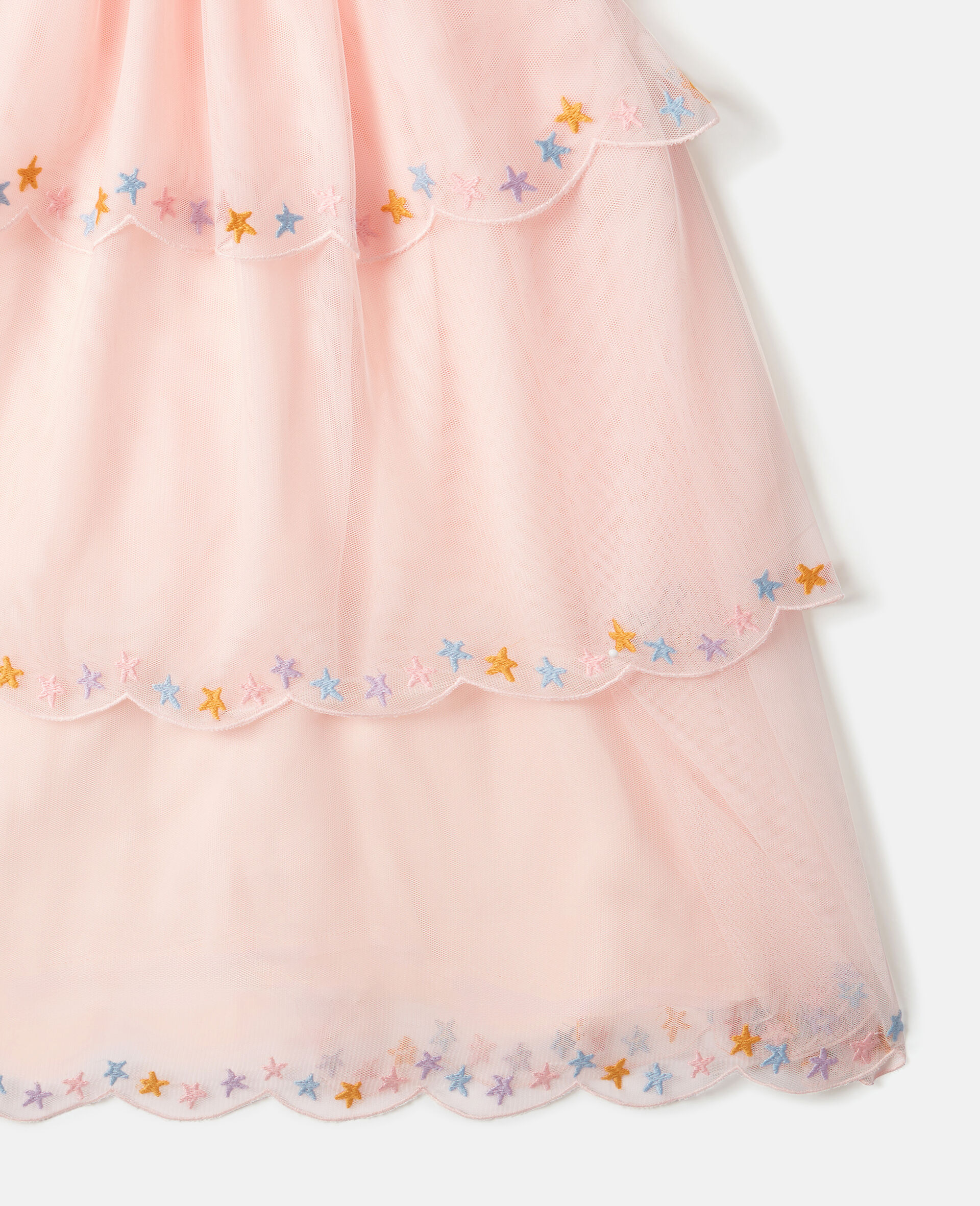 Robe en tulle a volants-Rose-large image number 3