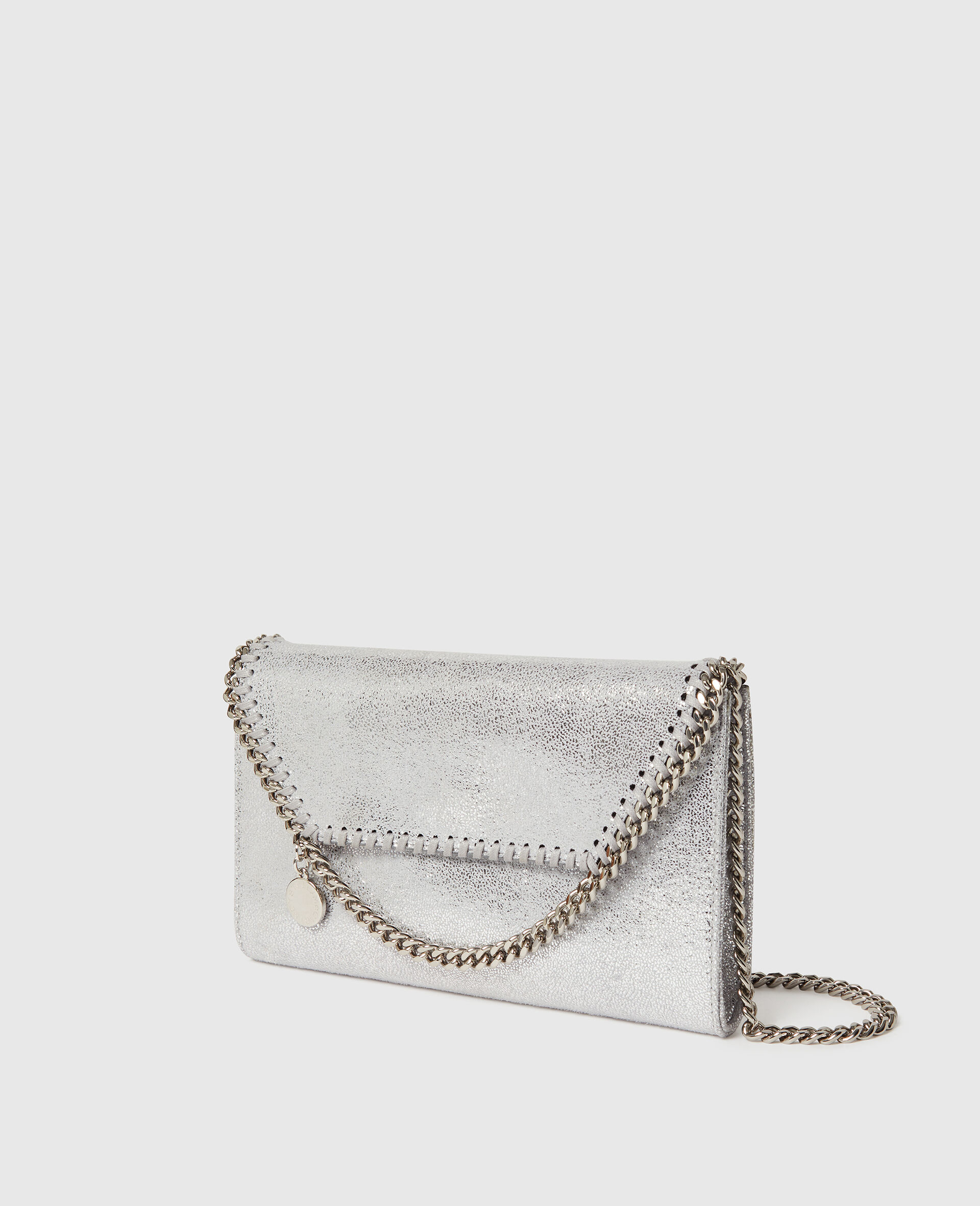 Falabella Wallet-On-Chain Crossbody-Silver-medium