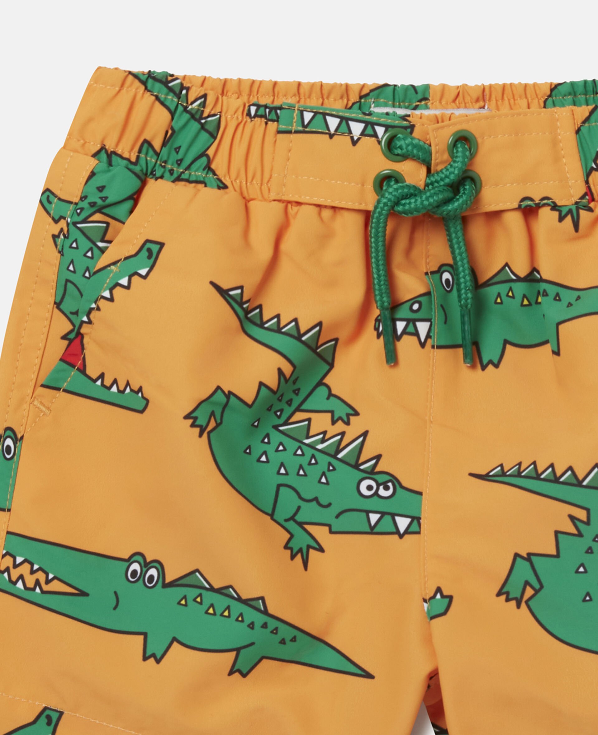 Crocodile Print All Over Swim Shorts-Orange-large image number 1