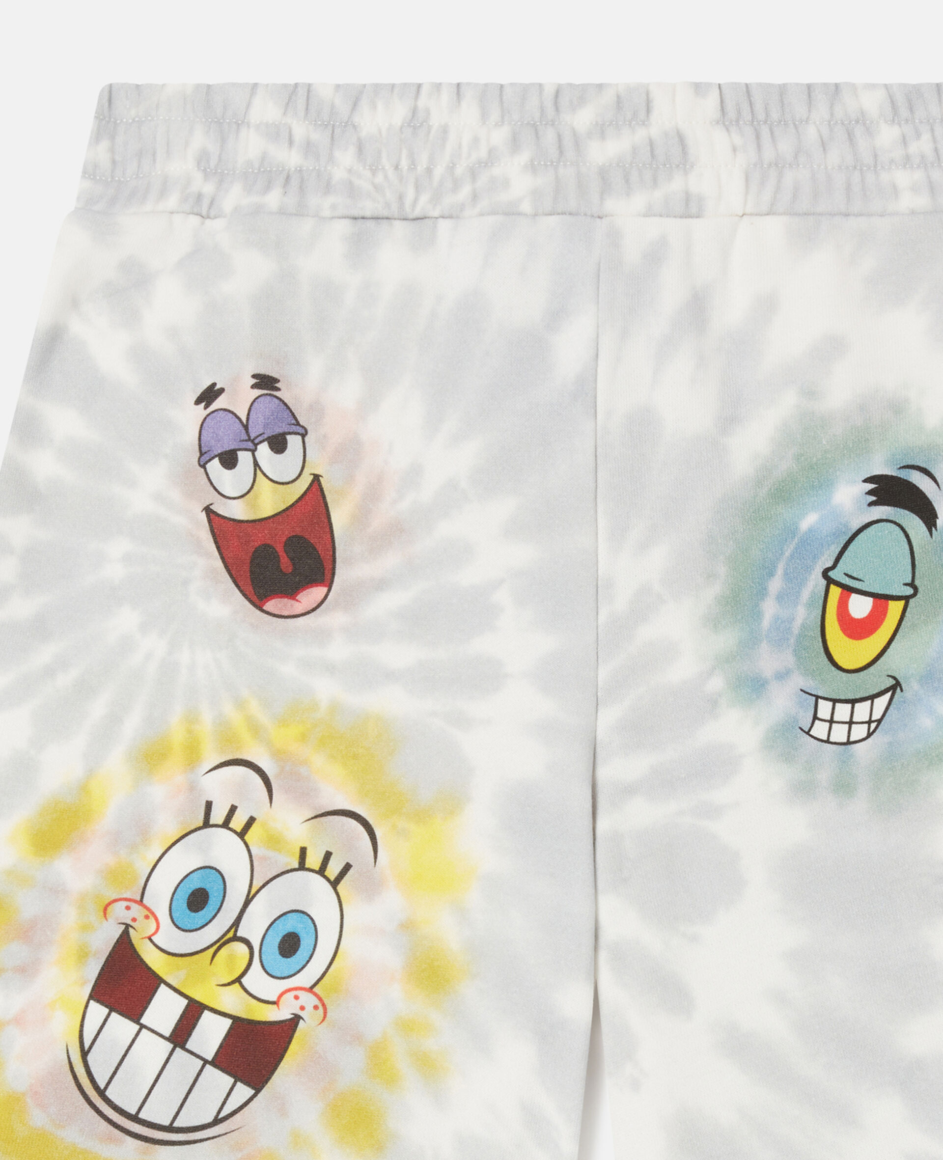 SpongeBob Graphic Tie-Dye Shorts-Grey-large image number 1