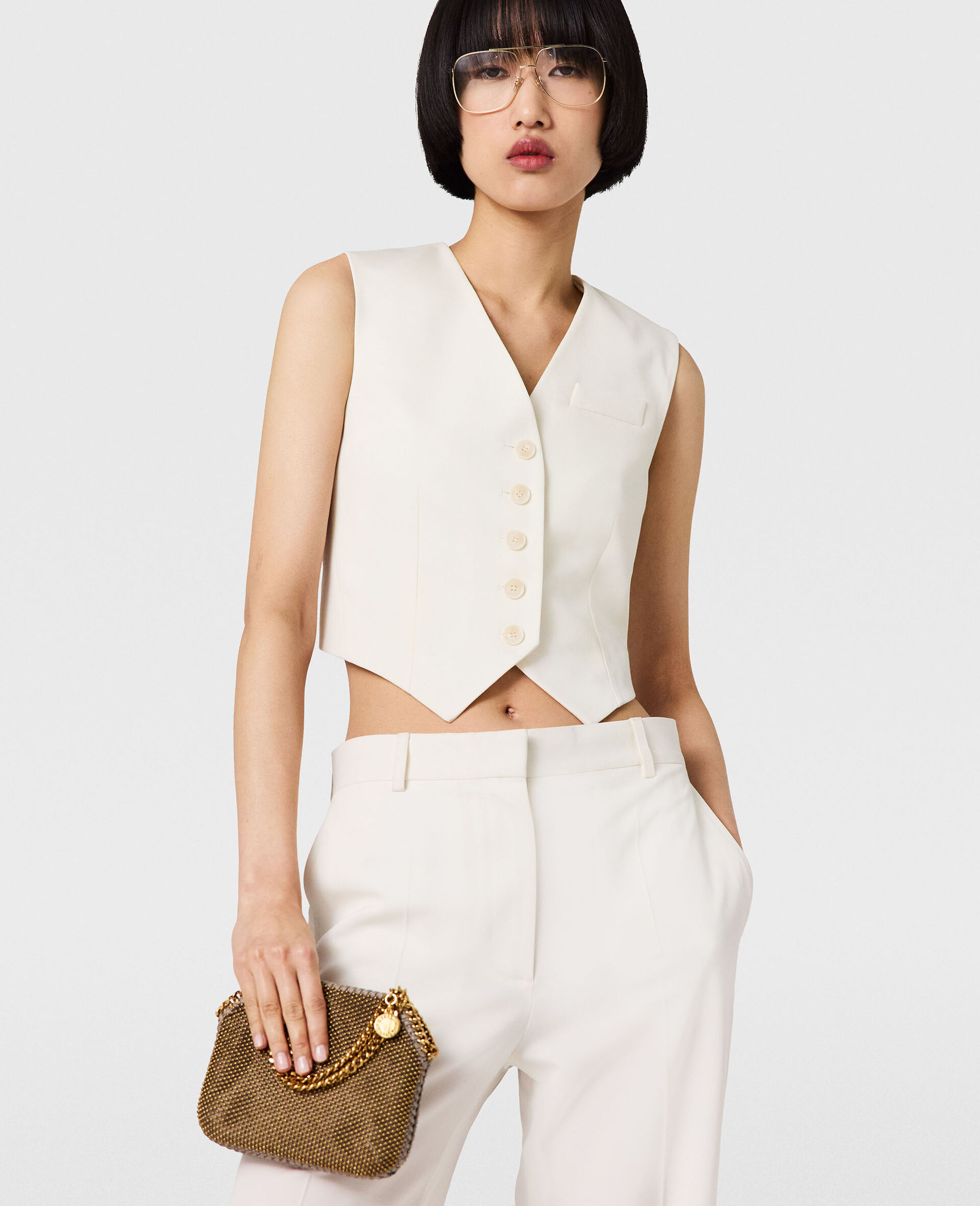 Single-Breasted Blazer-Cream-medium