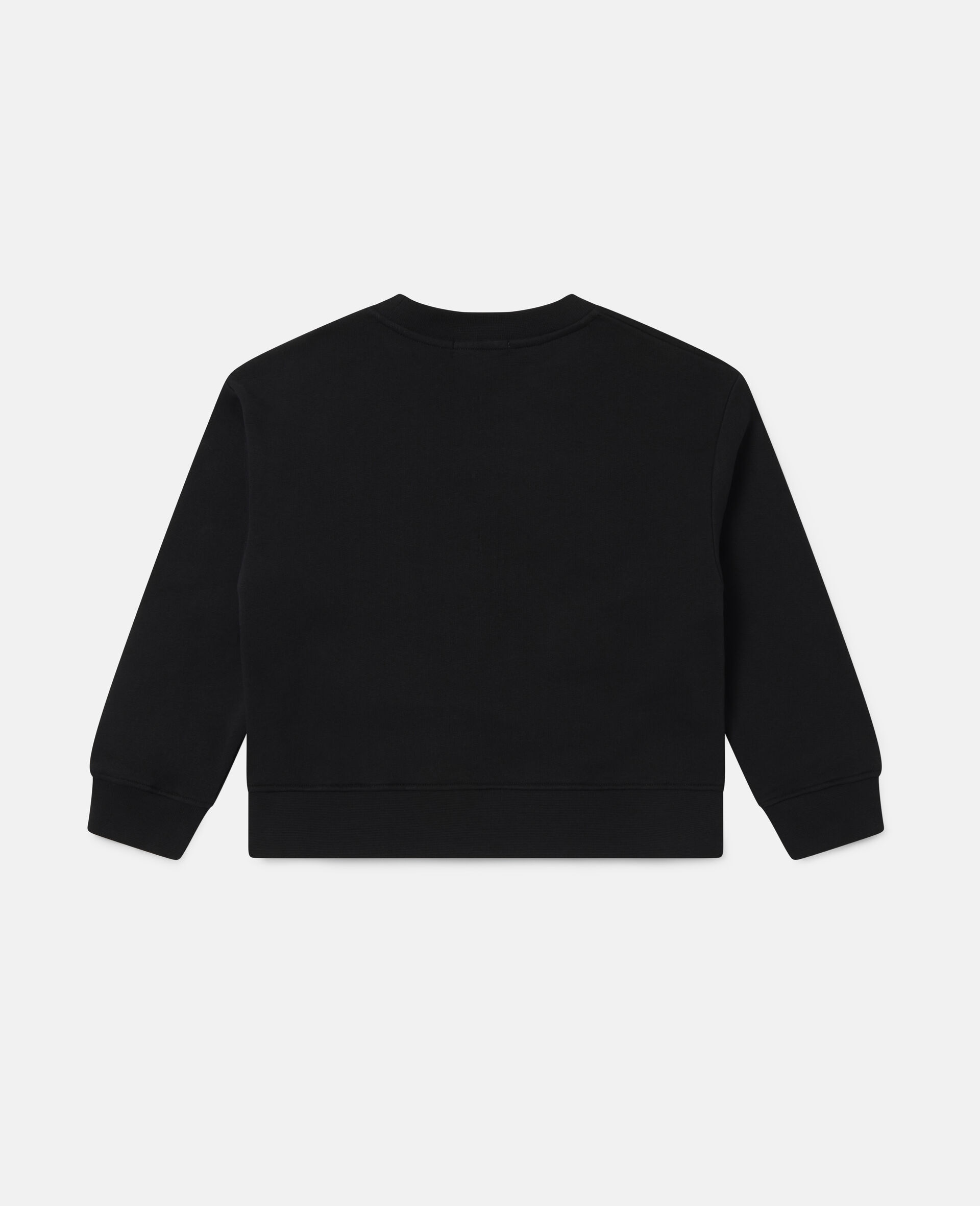 Sweat-shirt en polaire de coton oversize motif fleur à pois-Noir-large image number 3