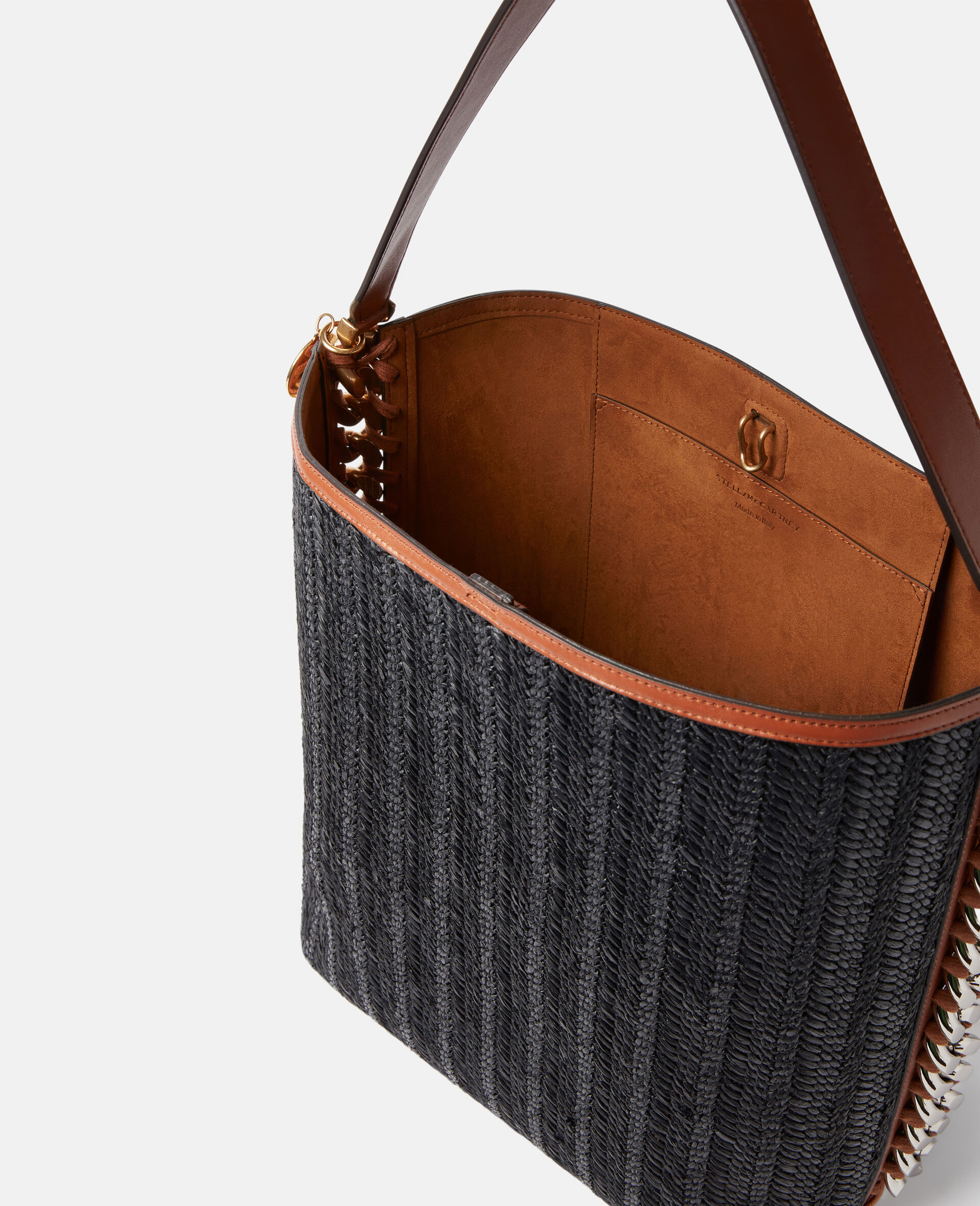 Frayme Raffia Tote Bag-Black-large image number 5