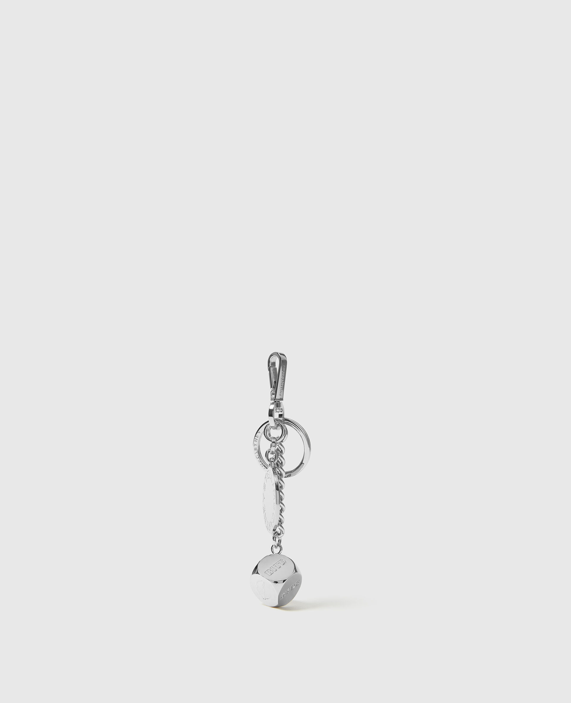 Dice Charm Keychain-Silver-medium