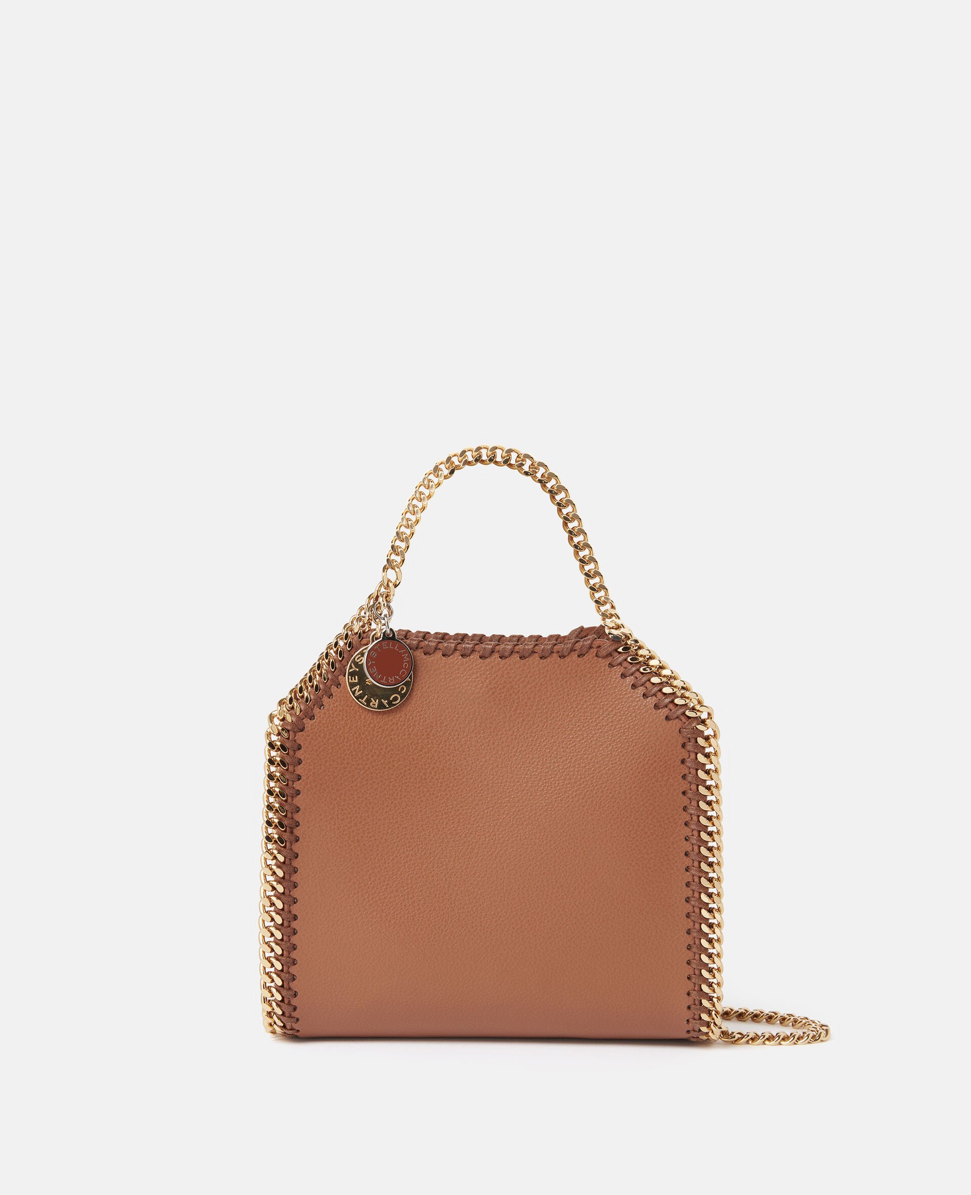 Stella McCartney Falabella in the Tiny Tote shape and size (one of our essentials) in the Brandy colorway