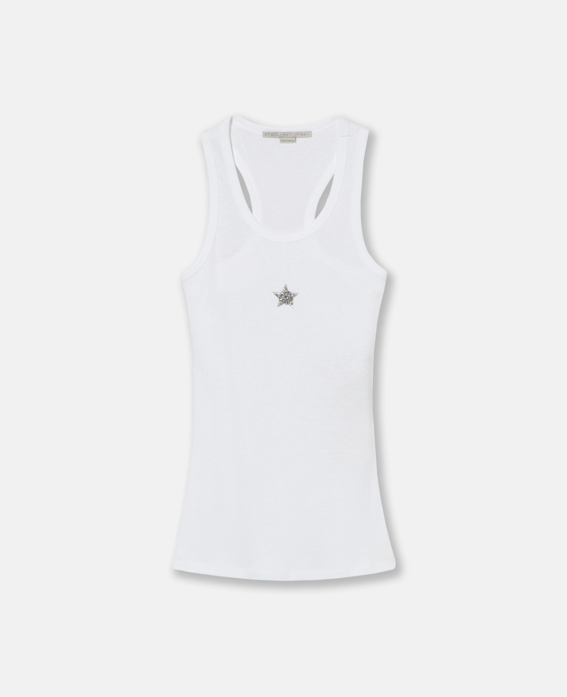 Crystal Star Racerback Tank Top-White-large  Crystal Star Racerback Tank Top-White-large image number 0