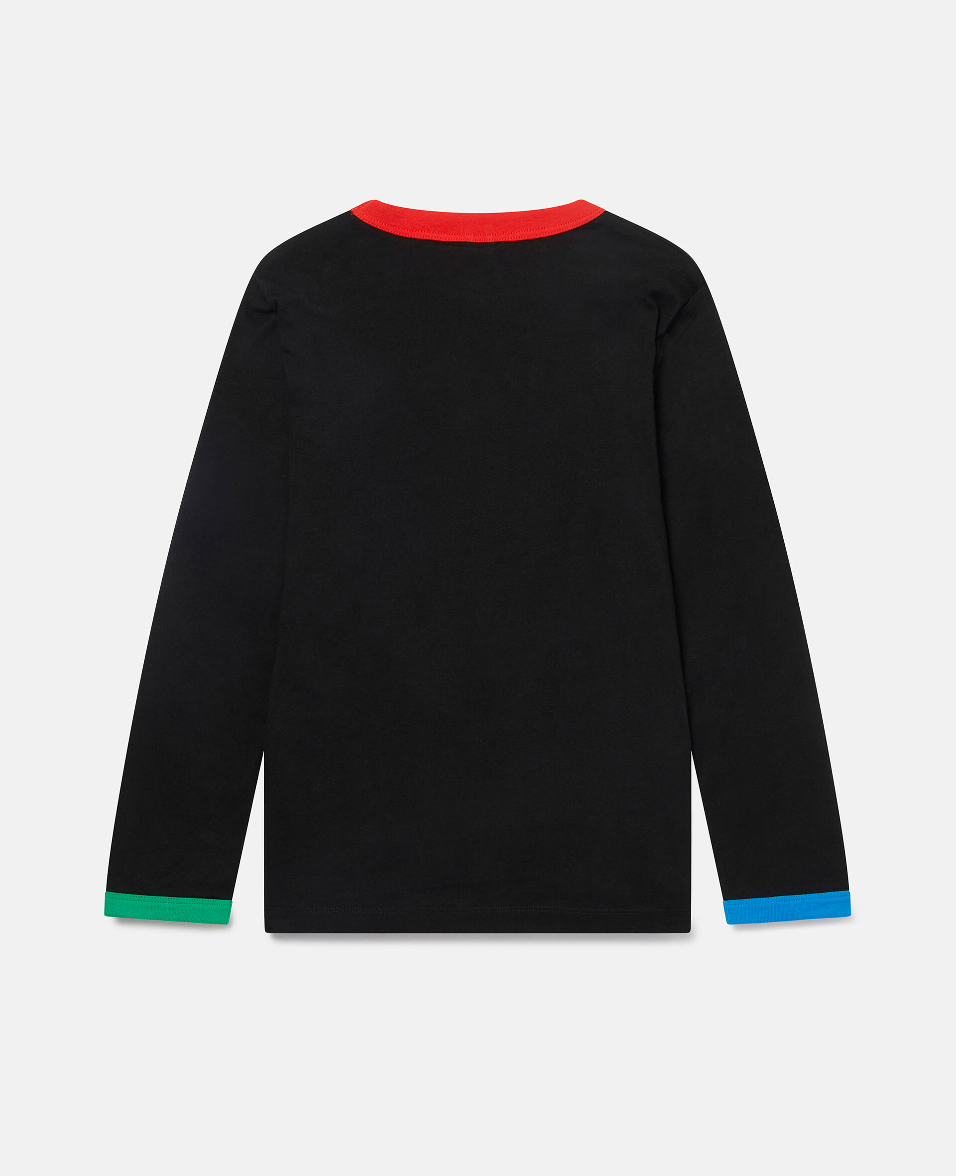 Smile Face Print Cotton T‐Shirt-Black-large image number 2