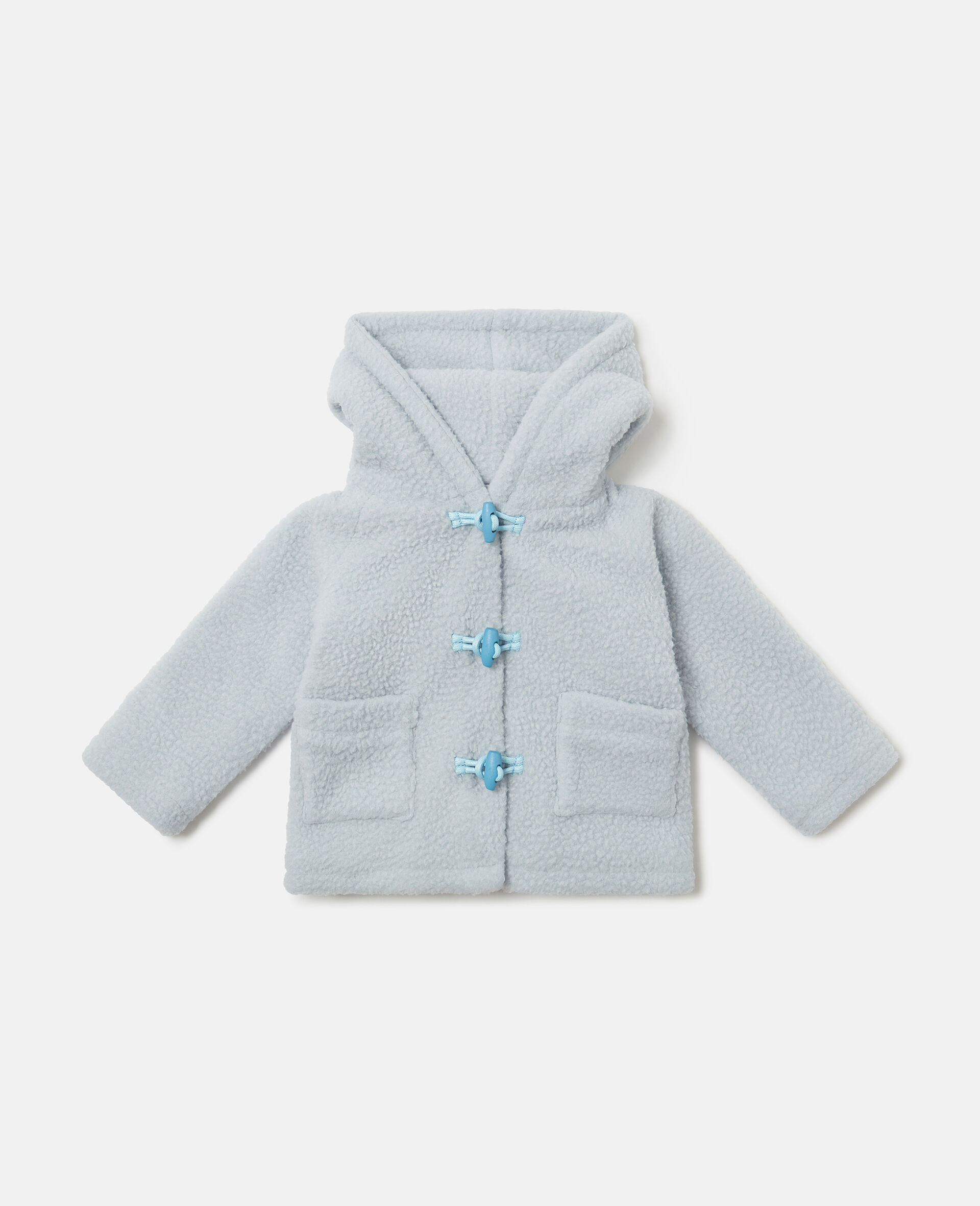 Fluffy Hooded Teddy Coat-Blue-large image number 0