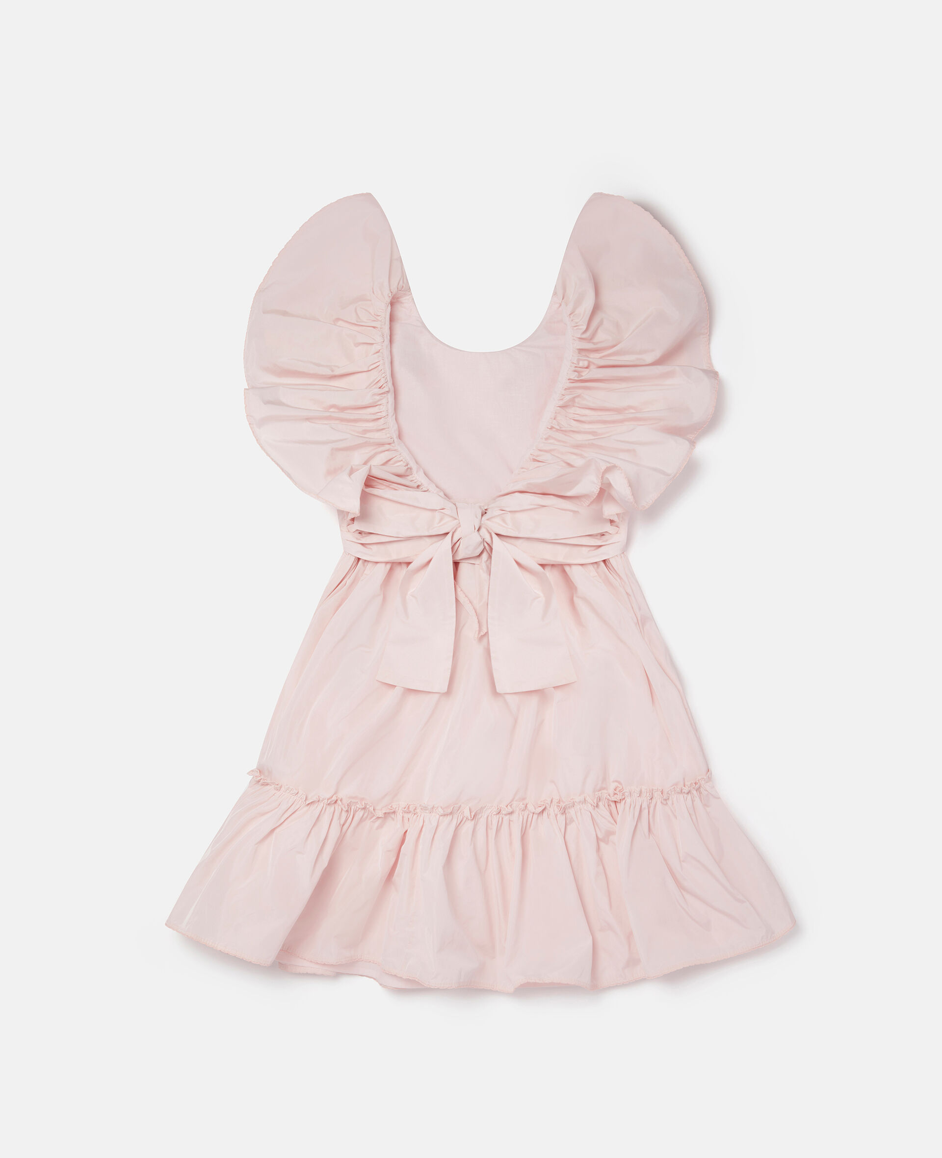 Ruffle Taffeta Belted Dress-Pink-large image number 2