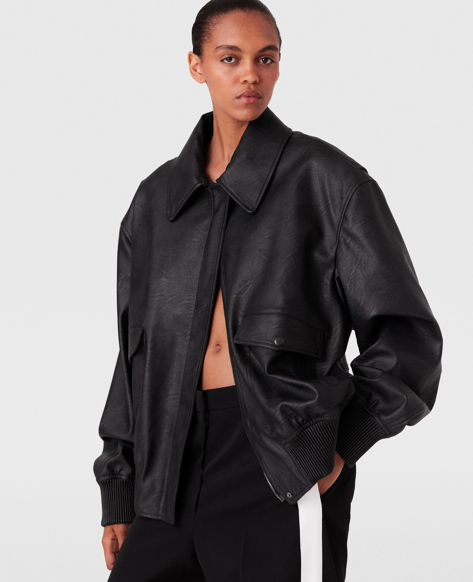 ジャケット STELLA McCARTNEY WOOL BLEND OVERSIZE BOMBER JACKET Women Black Oversized Vegan Bomber Jacket | Stella McCartney US