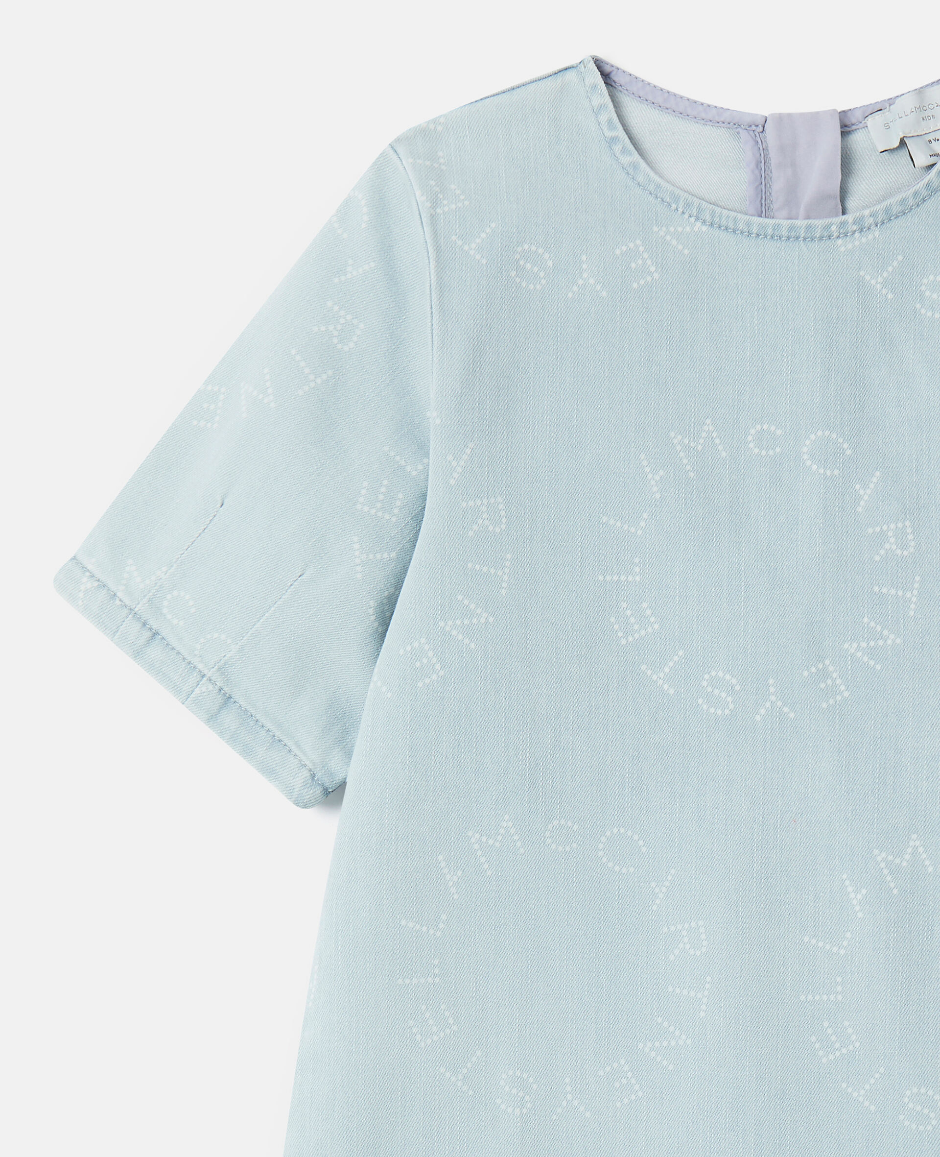 Logo Denim Dress-Blue-large image number 3