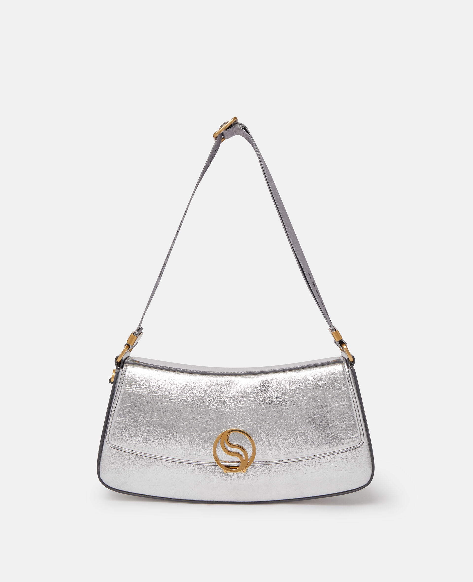 Borsa a spalla metallizzata S-Wave-Grigio-large image number 0