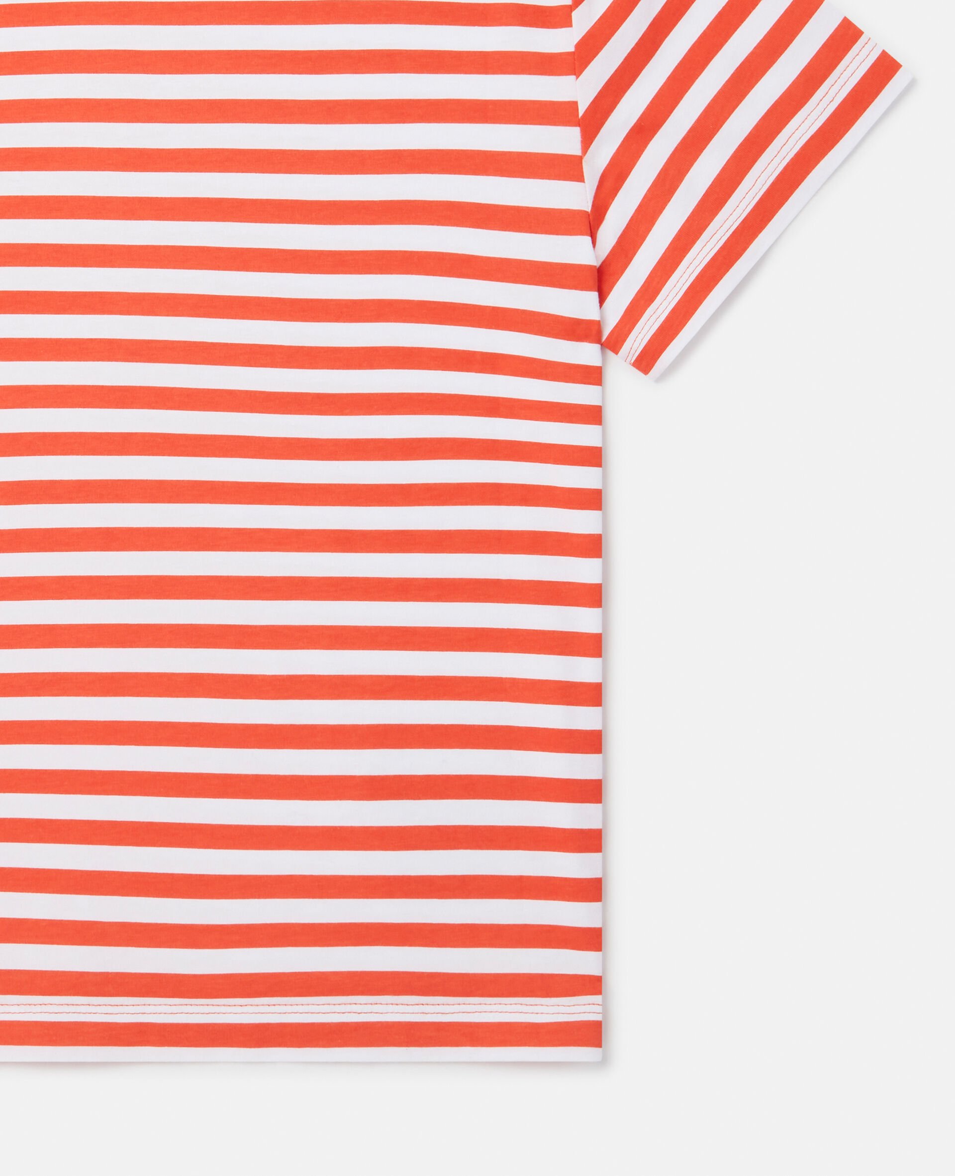 Fast Food Embroidery Striped T-Shirt-Multicolour-large Fast Food Embroidery Striped T-Shirt-Multicolour-large image number 3