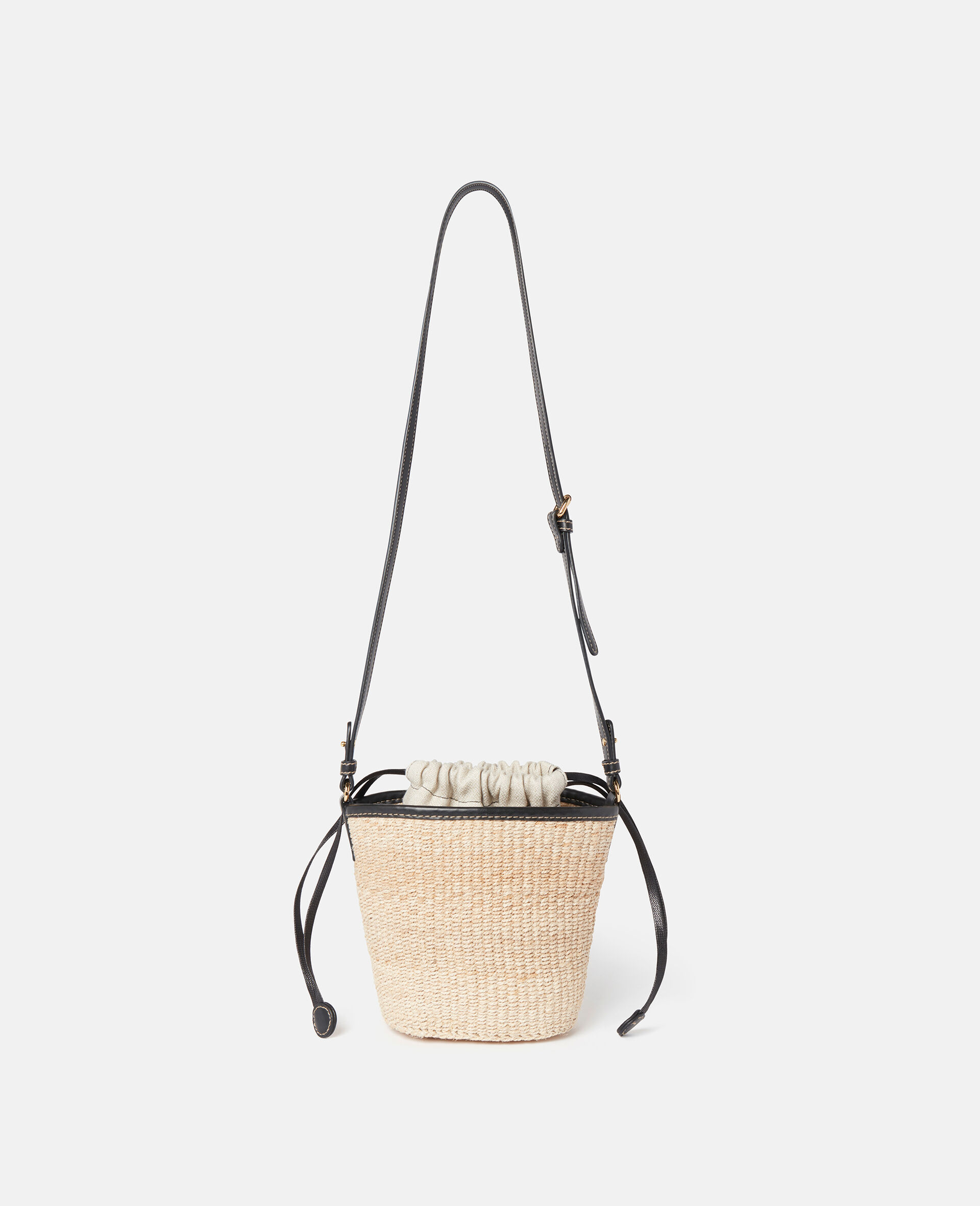 Logo Raffia Crossbody Bag-Beige-large image number 3